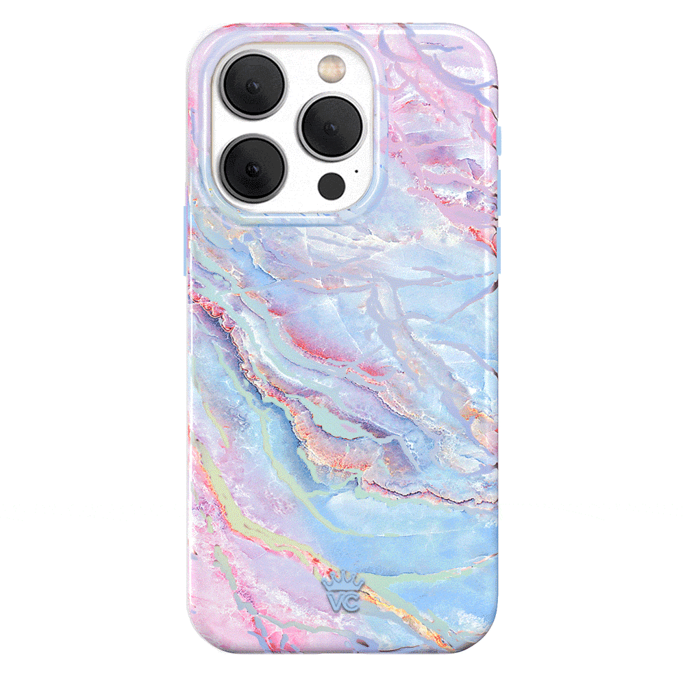 Holo Moonstone Marble iPhone Case - Protective & Stylish Phone Cover for iPhone 13/14/15 Pro Max - Perfect for Everyday Use, Travel & Gift Giving