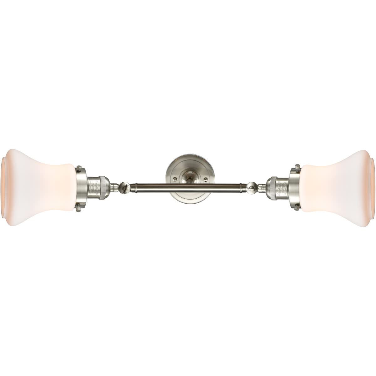 Vintage Dimmable LED Bathroom Light Fixture - 2 Light Brushed Satin Nickel Finish, Energy Efficient Bathroom Vanity Lighting for Home & Hotel Use