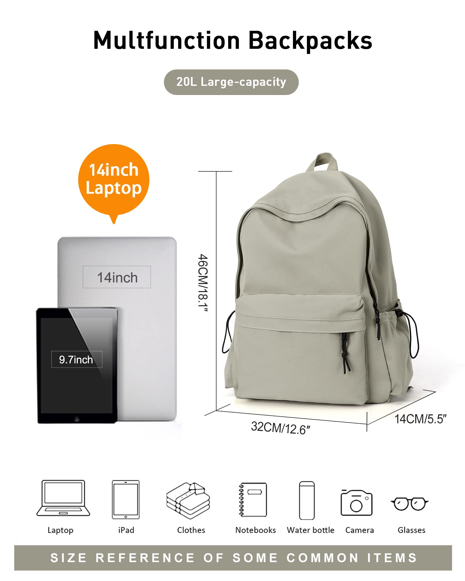 BJLFS Water Resistant School Backpack for Teens - Lightweight Green Book Bag for Middle & High School Girls & Boys | Perfect for Daily Use, Travel & Outdoor Activities