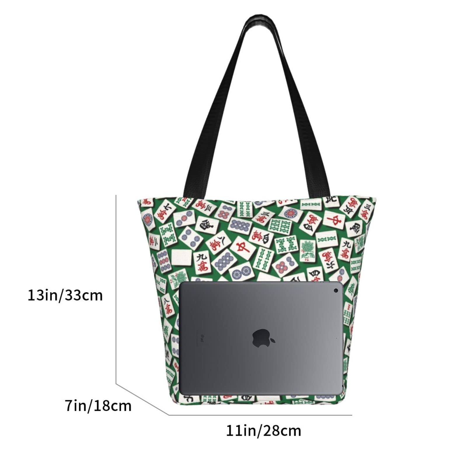 Stylish Mah Jongg Pattern Reusable Tote Bag - Eco-Friendly Shopping Bag for Groceries, Beach, Travel & Daily Use | Lightweight Foldable Market Tote for Women & Men