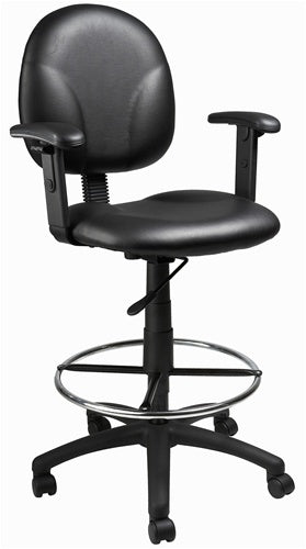 Ergonomic Adjustable Fabric Drafting Stool with Footrest - Perfect for Architects, Artists & Tattoo Studios - Comfortable Seating for Long Work Sessions