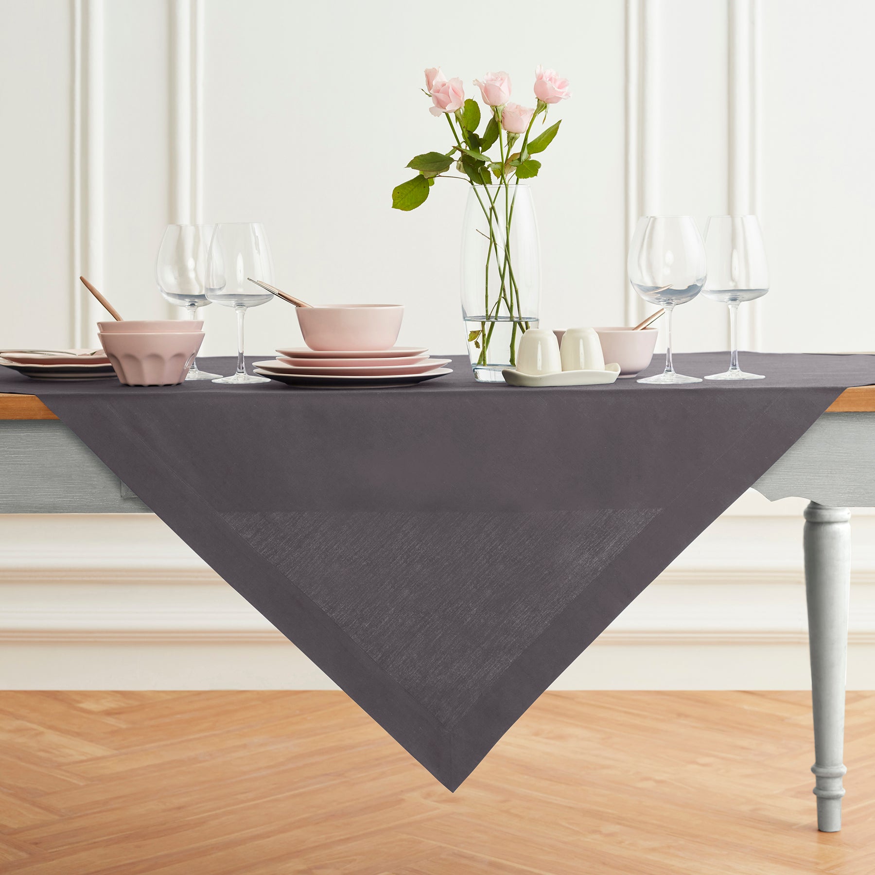 Premium Dru Cotton Linen Table Throw - Soft & Durable Table Cover for Dining Room, Kitchen, or Outdoor Picnic - Elegant Home Decor & Party Tablecloth