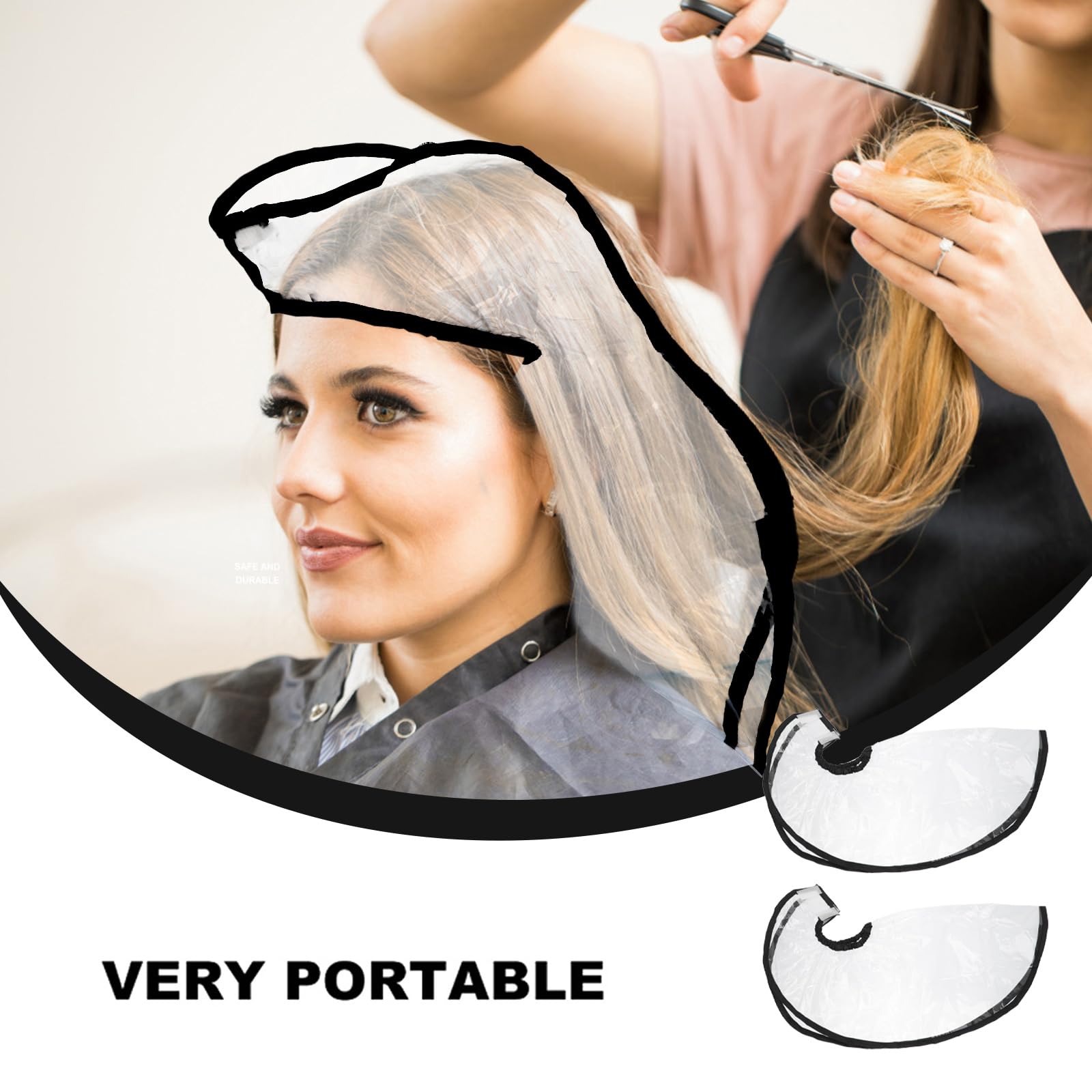 HEALLILY 2-Pack Hair Shampoo Funnel & Washing Apron - Black Hair Dye Cape & Rinse Tool for Salon, Home Care & Elderly Bathing - Ideal for Upright Position Hair Washing & Hair Coloring