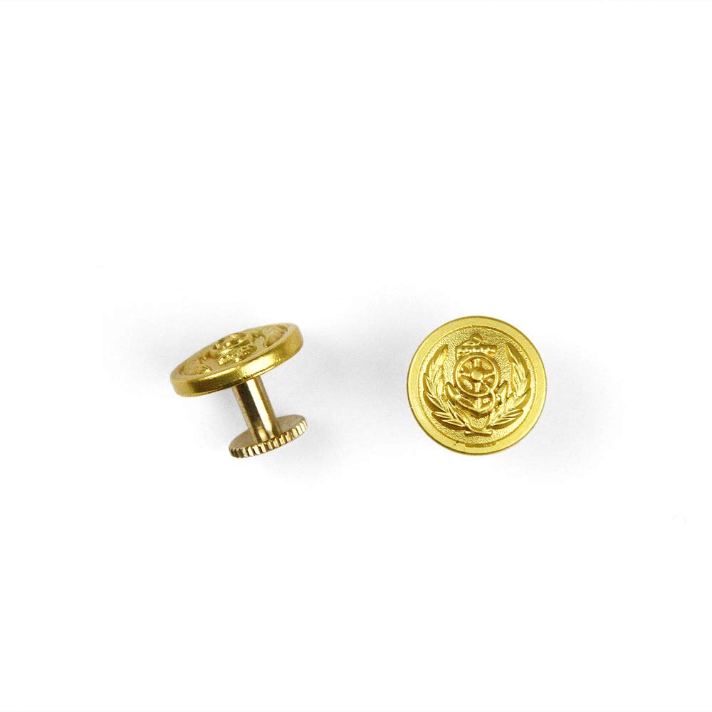 Matte Gold Screw-Back Epaulette Buttons - Military Style Uniform Accessories for Jackets, Coats & Costumes