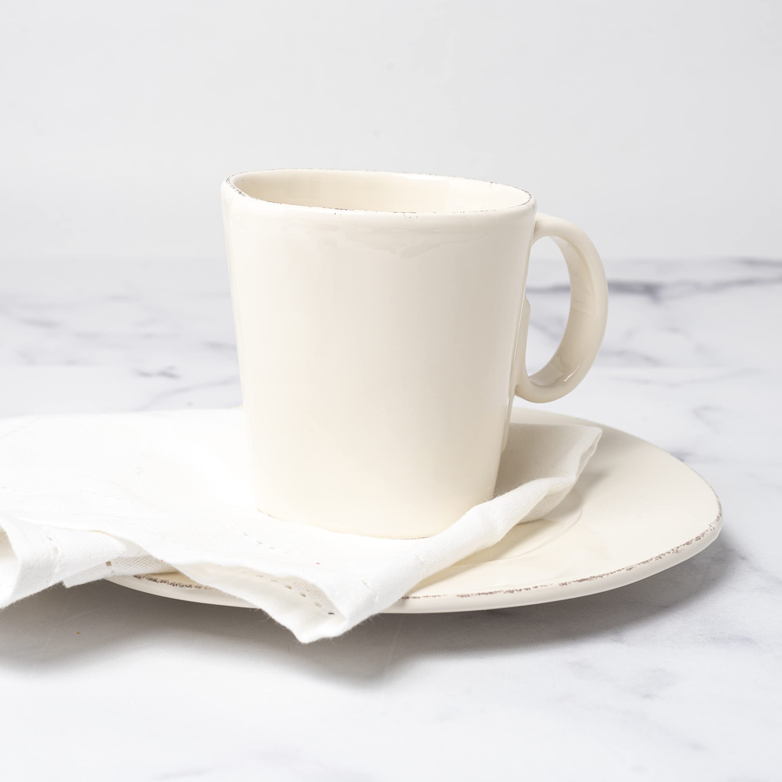Vietri Lastra Linen 12oz Stoneware Coffee Mugs Set of 4 - 4