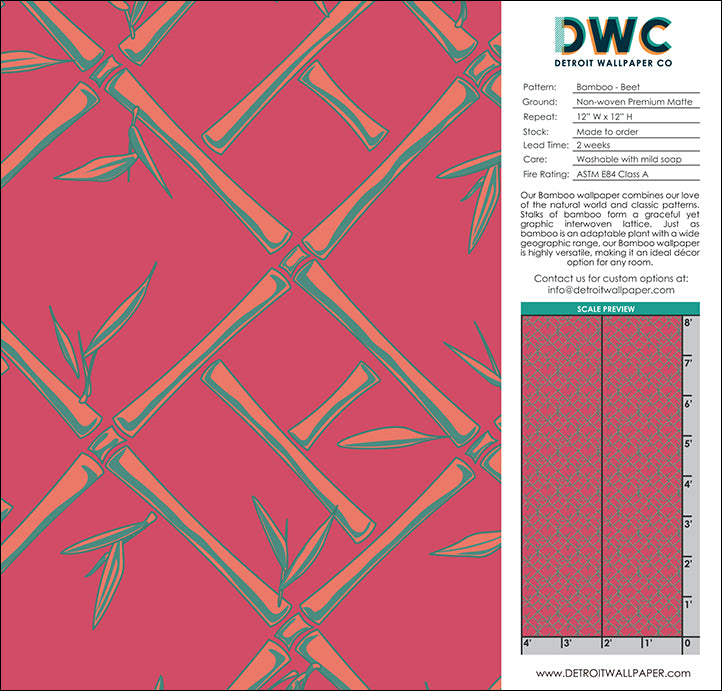 Eco-Friendly Bamboo Beet Wallpaper - Natural & Sustainable Home Decor for Living Room, Bedroom, or Office