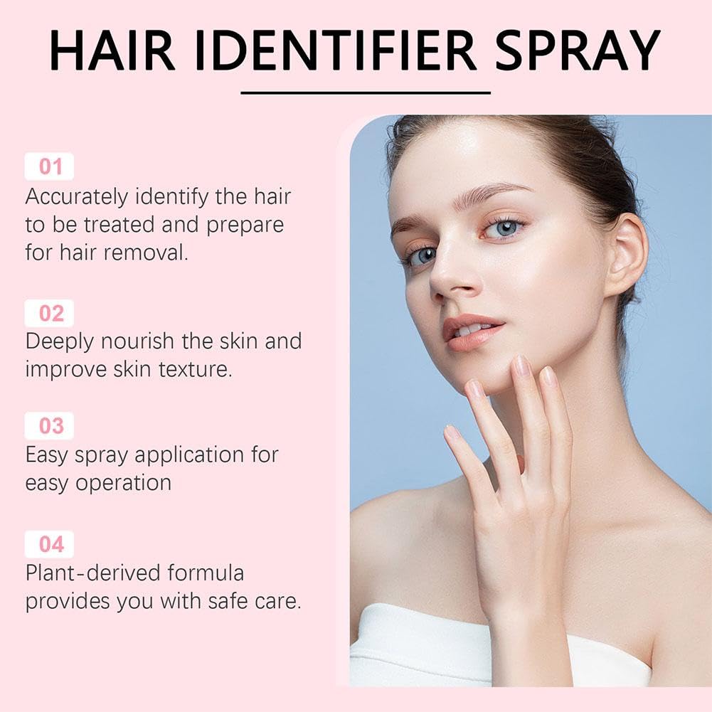 Best Hair Identifier Spray for Face Shaving & Dermaplaning - Skin & Body Hair Identifying Spray with Razors | Facial Hair Removal for Women | Perfect for Pre-Shave Prep & At-Home Skincare Routine
