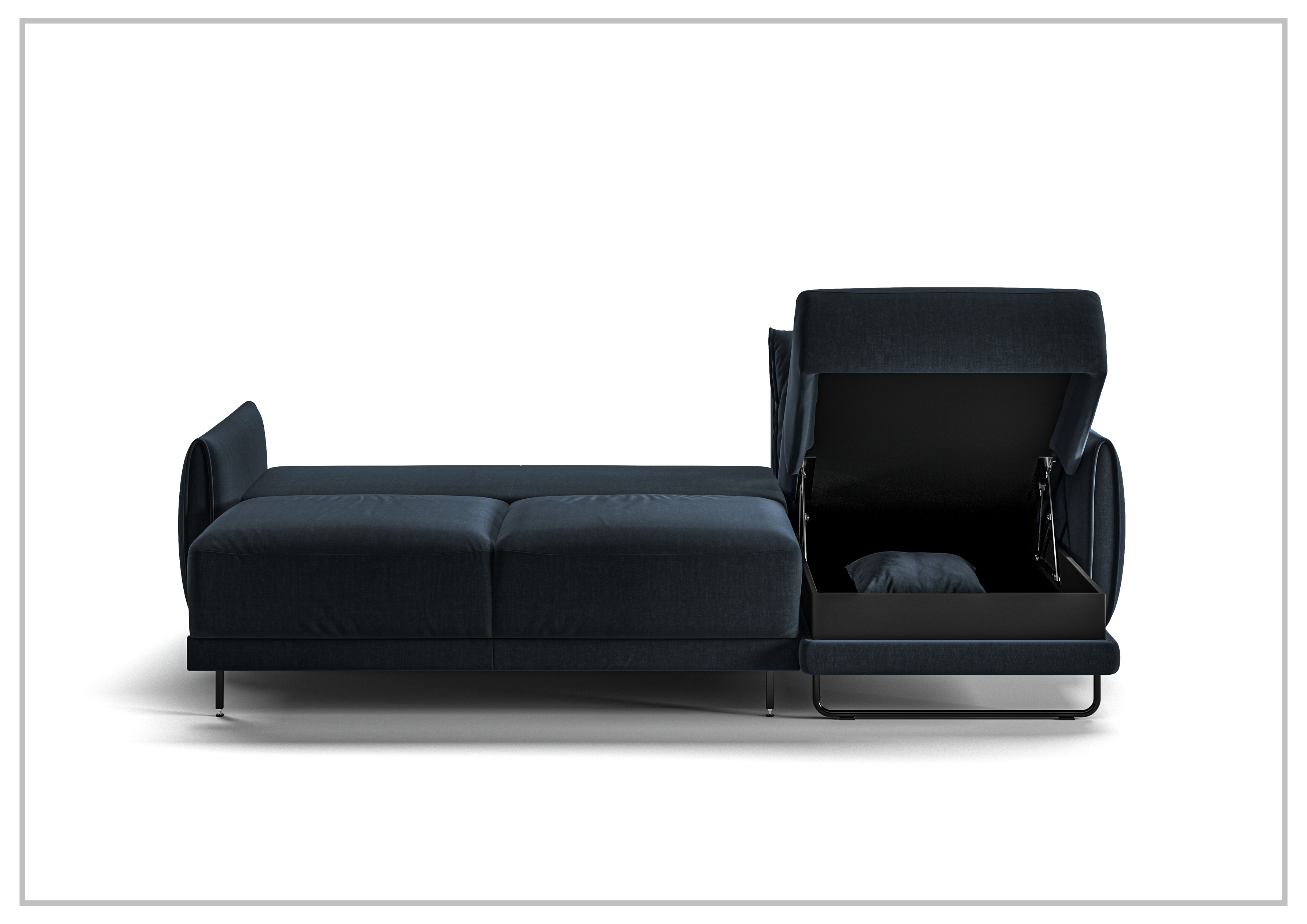 Luonto Dolphin Fabric Sectional Sofa Sleeper with Reversible Chaise & Storage | Modern L-Shaped Convertible Couch Bed | Perfect for Small Spaces, Living Rooms & Guest Rooms