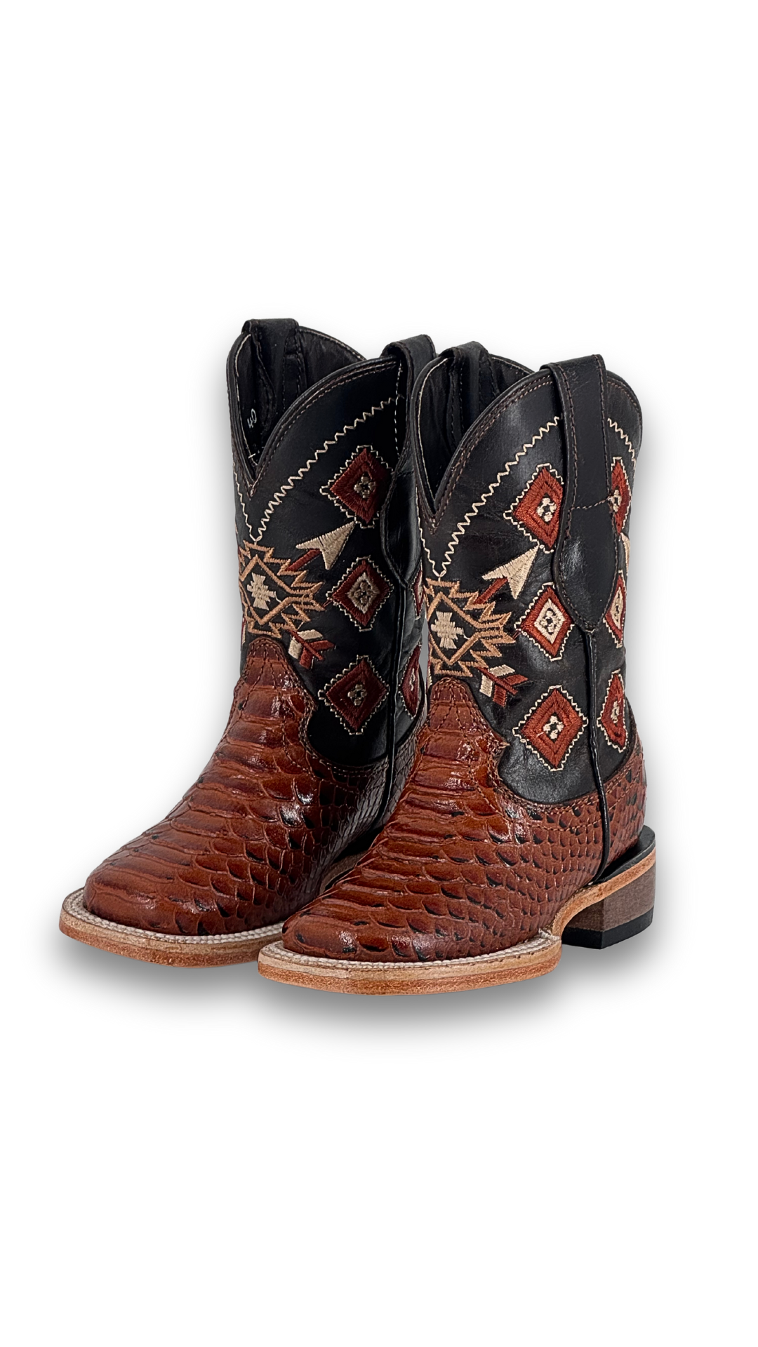 Kids' Cowboy Boots - Pro Rodeo Style with Python Print | Western Boots for Boys & Girls | Perfect for Rodeo Events, Halloween Costumes & Western Fashion