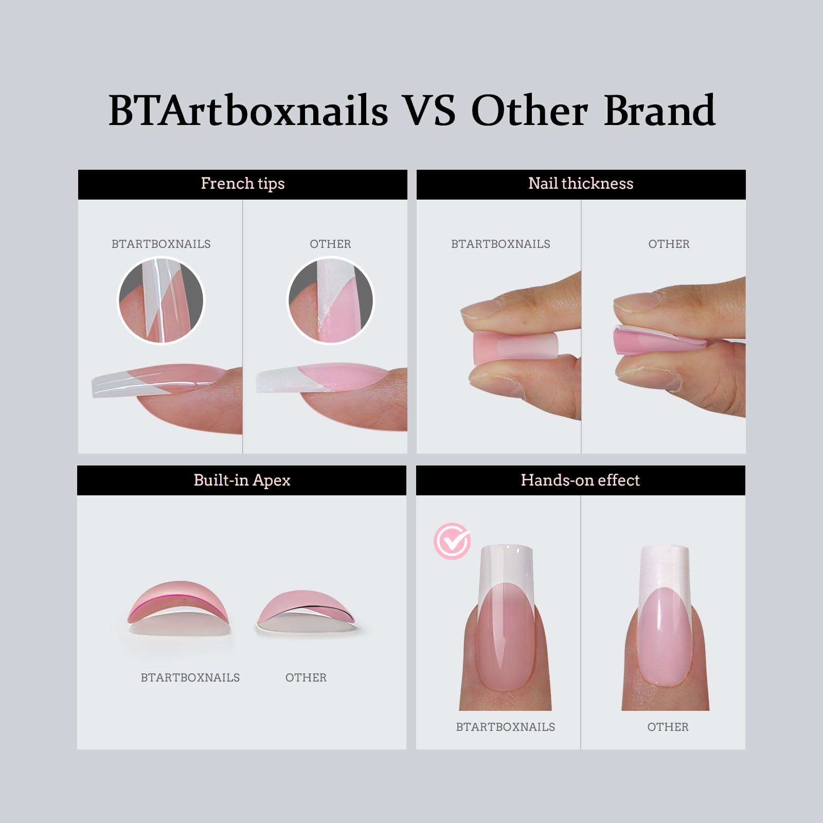 BTArtbox Nails XCOATTIPS Short Square Brown French Tip Nail Kit - Professional Gel Nail Extension Set with Nail Gel, Protecting Duo & UV Lamp for Salon-Quality Manicures at Home | Perfect for DIY Nail Art, Special Occasions & Gift Giving