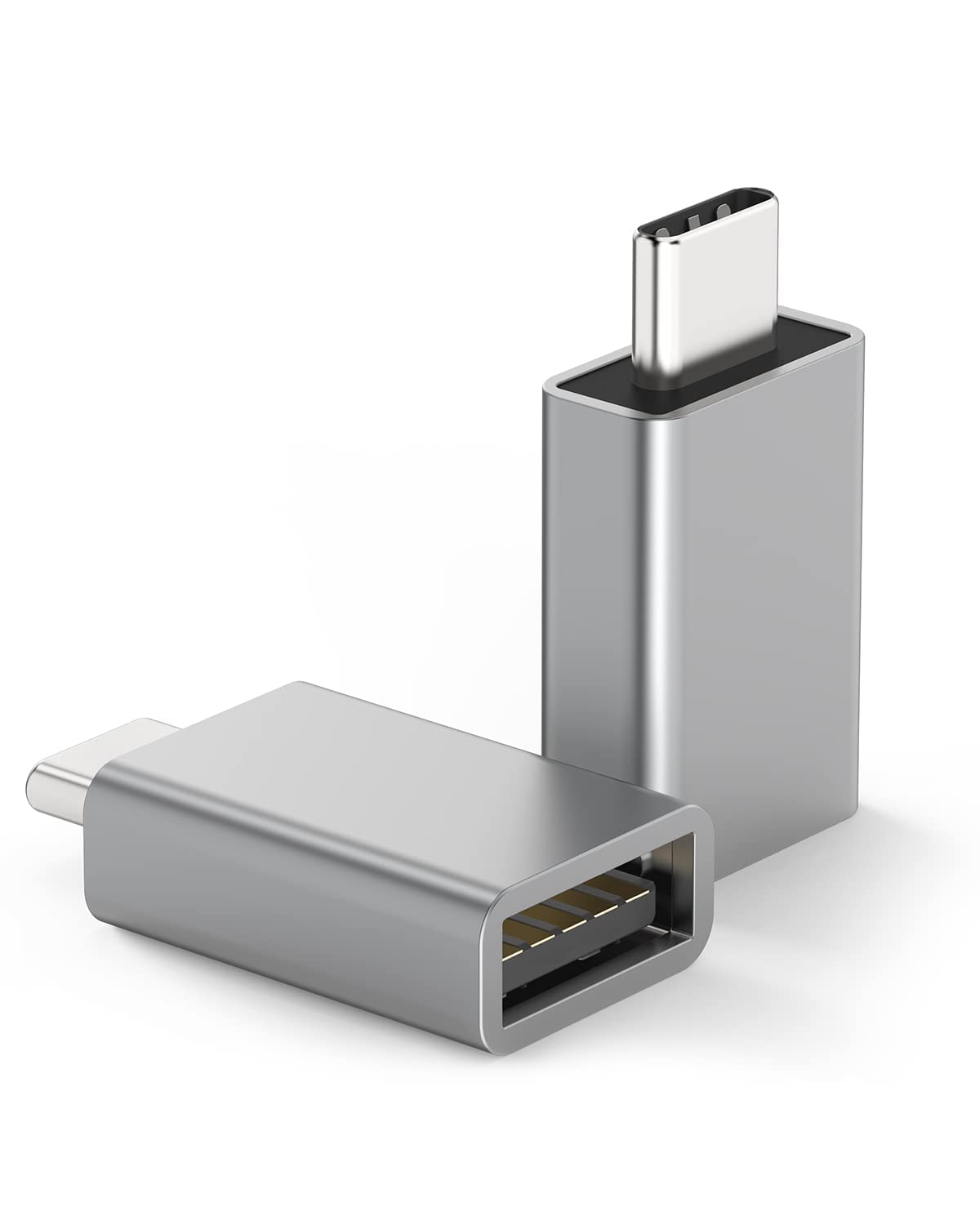 SAILLIN USB C to USB 3.0 Adapter [2 Pack] - USB Type C Male to USB Female Converter for MacBook Pro, iMac, iPad Mini Pro 2021, MacBook Air 2020 - Compatible with Thunderbolt 4/3 Devices - Silver | Perfect for Data Transfer & Charging Multiple Devices