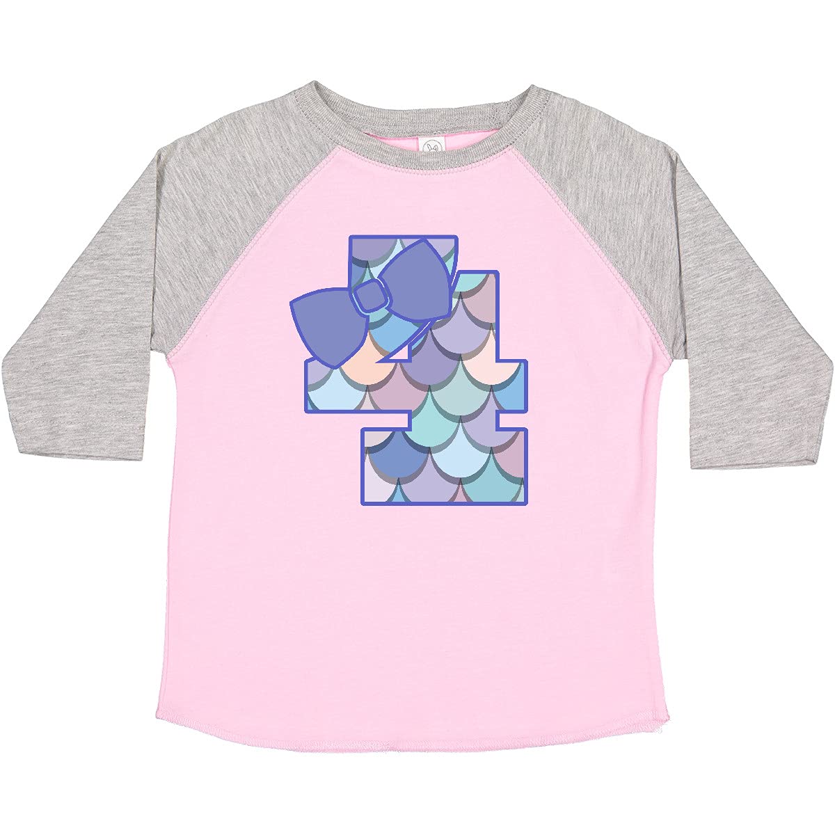 Inktastic 4th Birthday Mermaid Toddler T-Shirt for Girls - Cute 4 Year Old Mermaid Themed Birthday Outfit for Pool Parties & Beach Vacations