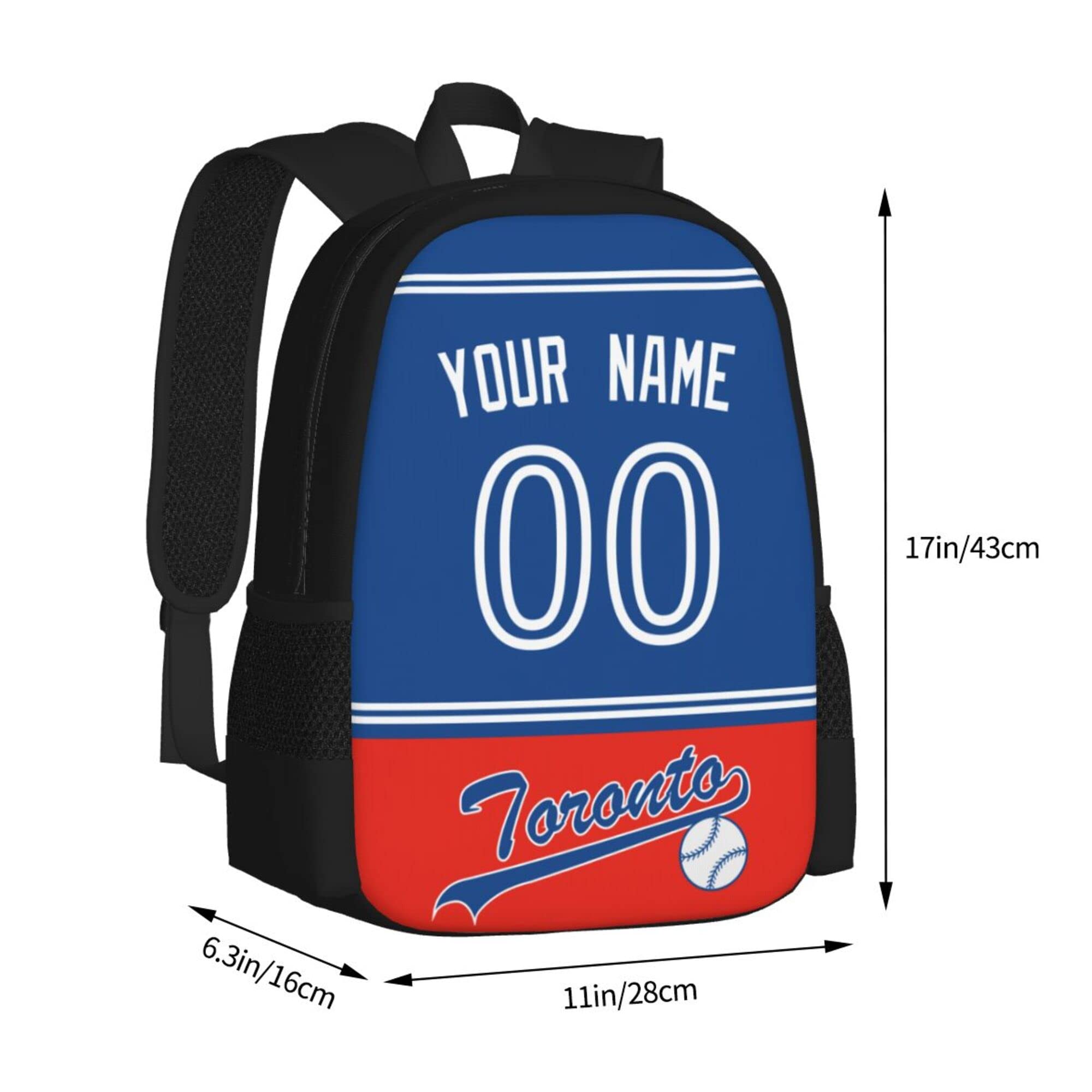 ANTKING Toronto Backpack - High Capacity Customizable Name & Number Backpack for Kids, Men & Sports Fans | Perfect for School, Travel & Game Day