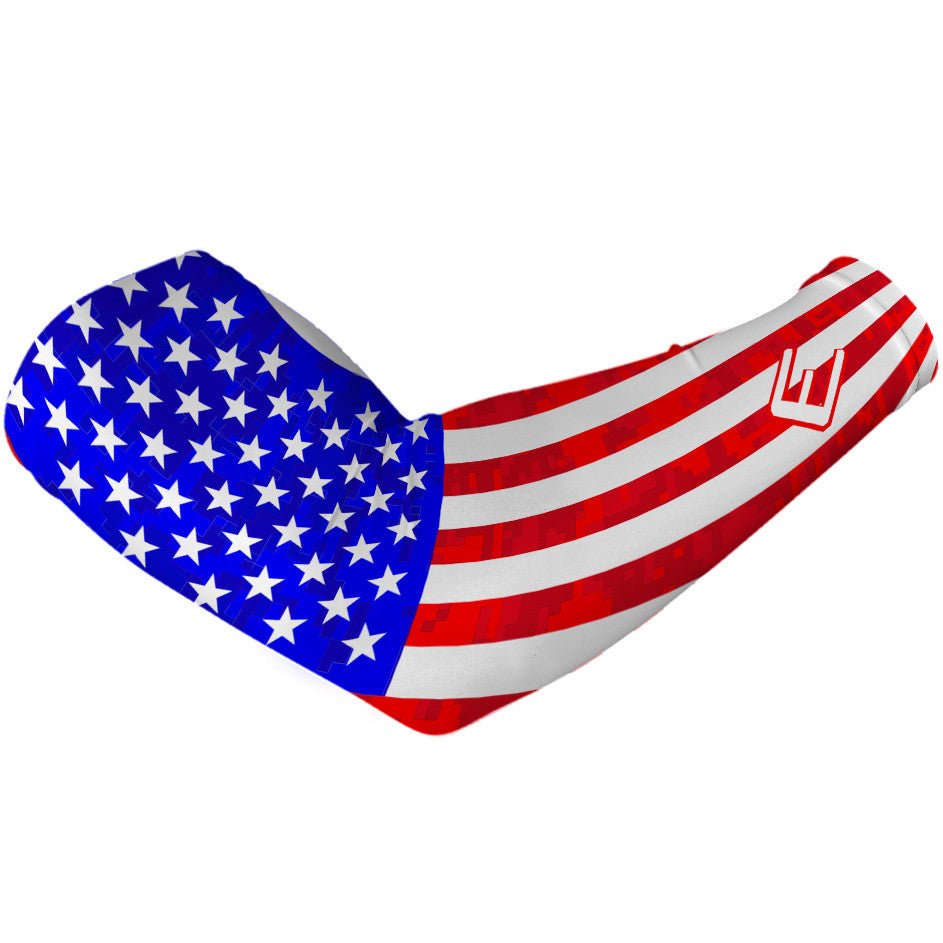 USA Flag 2.0 Arm Sleeve - Patriotic Compression Sleeves for Running, Cycling & Sports - American Flag Design for Men & Women