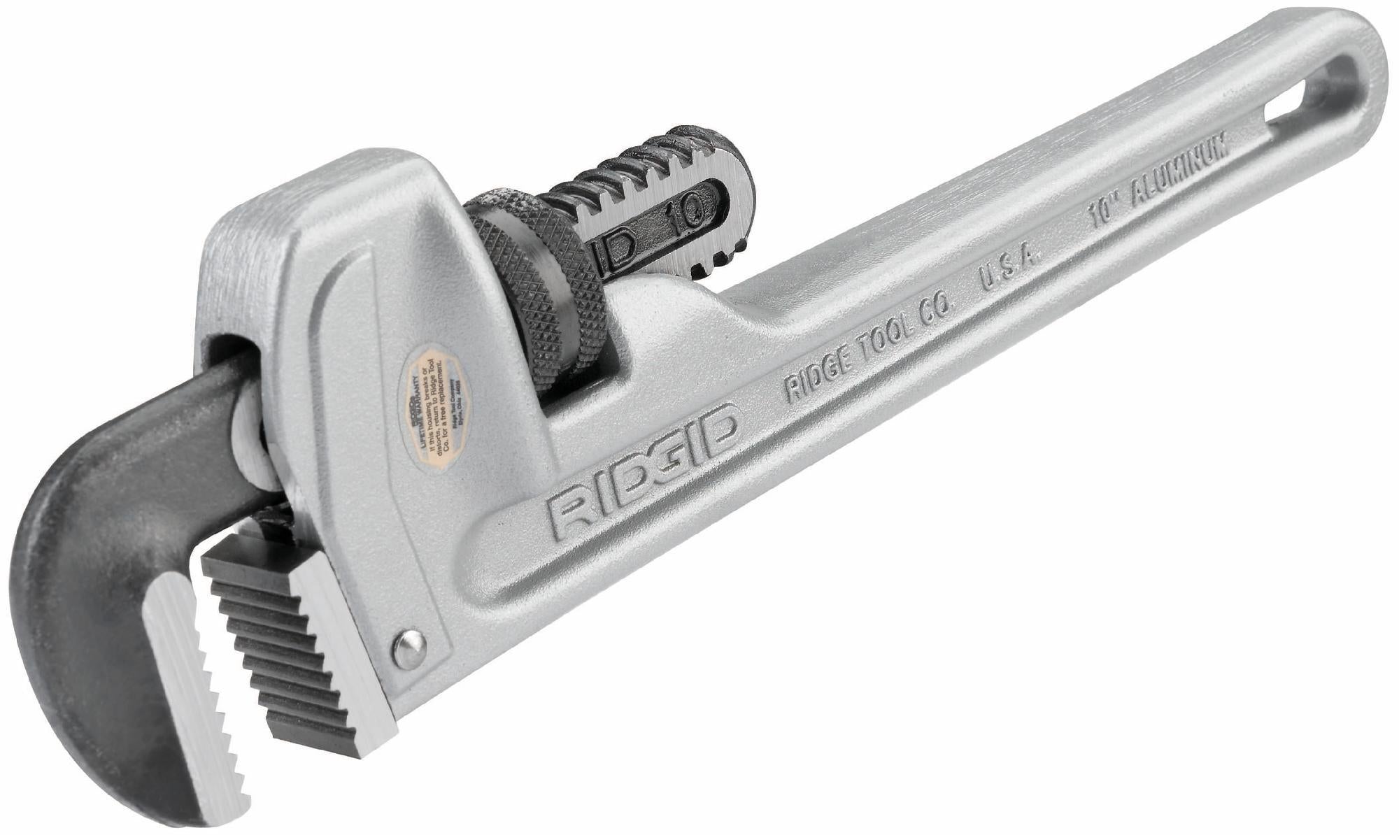 Ridgid 31090 10-Inch Aluminum Straight Pipe Wrench - Heavy Duty Plumbing Tool for Home Repairs & Professional Use