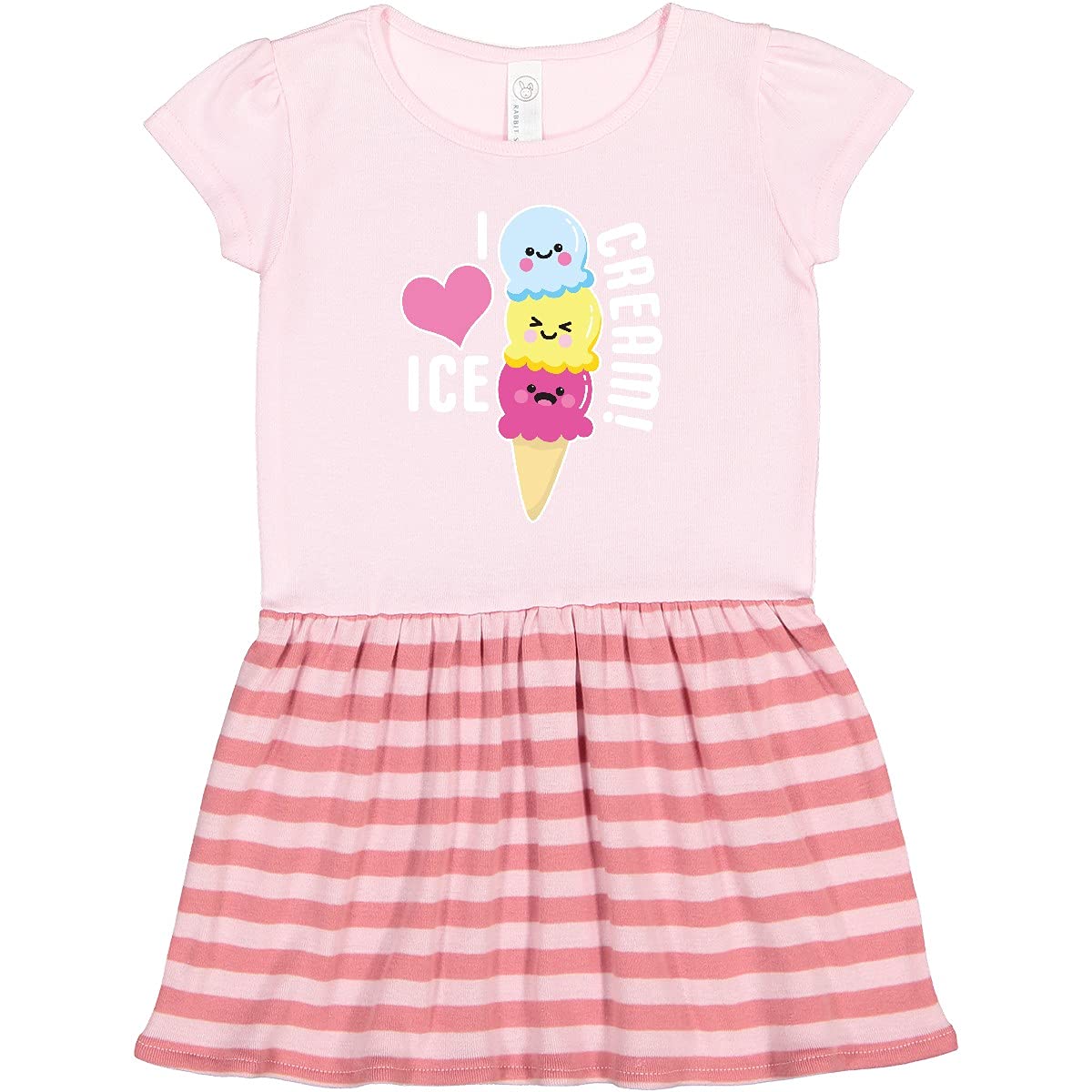 Inktastic I Love Ice Cream Cute Ice Cream Cone Toddler Dress for Girls - Perfect for Summer Parties, Beach Outings & Birthday Celebrations