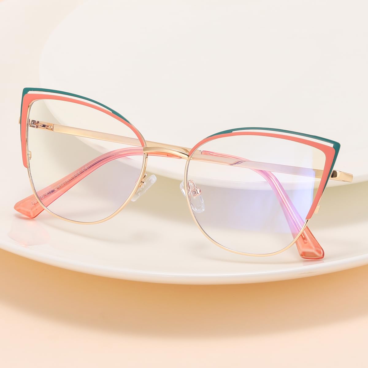 Kachawoo Blue Light Blocking Glasses for Women - Stylish Cat Eye Metal Frame Computer Glasses | Reduce Eye Strain for Work, Gaming & Screen Time