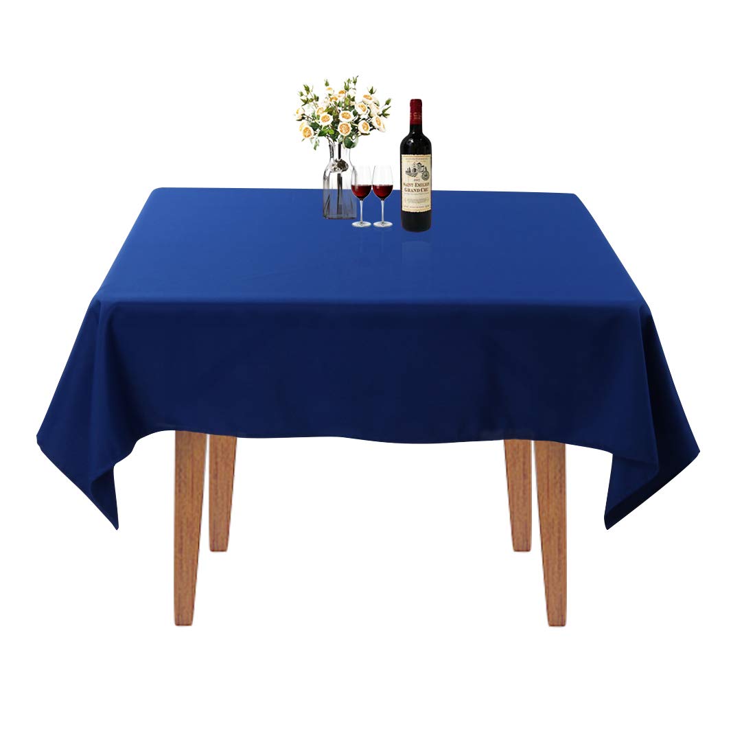 Royal Blue Square Tablecloth 52x52 Inch - Washable Polyester Table Cover for Wedding, Party, Banquet & Restaurant Decor - Perfect for Round or Square Tables - Elegant Dining & Event Decoration