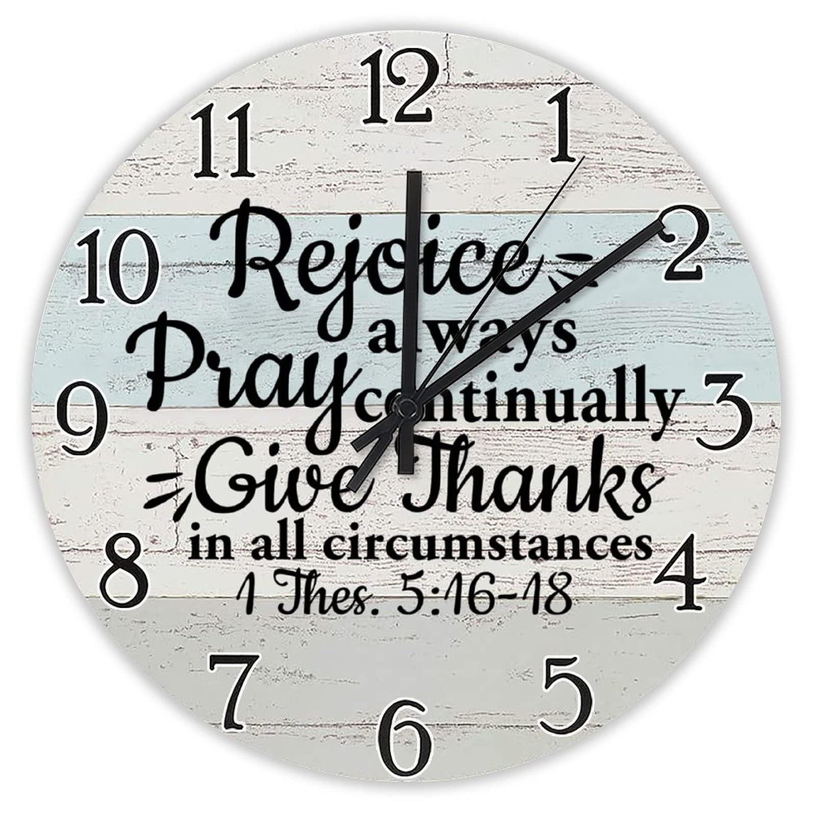 Christian Bible Verse Wooden Wall Clock - Inspirational Gift for Home & Office