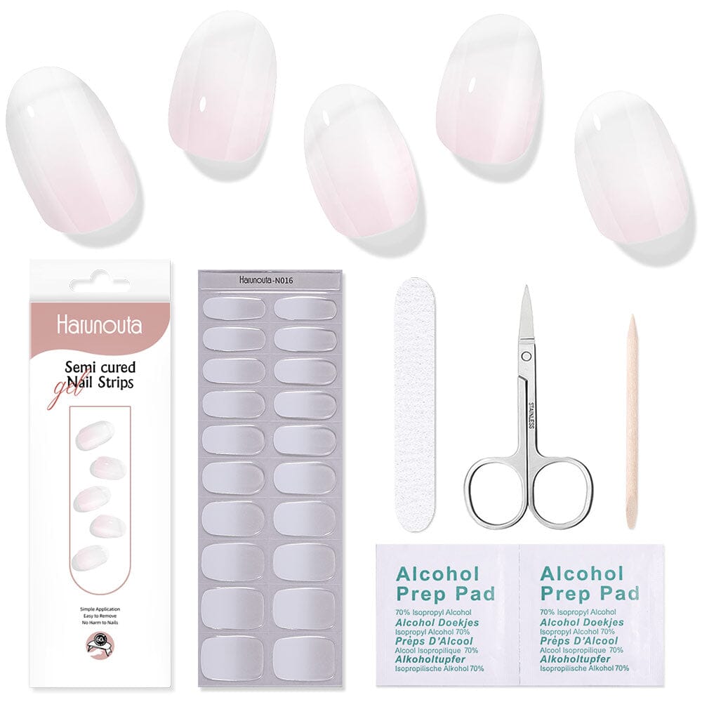 20 Tips Pink Semi Cured Gel Nail Strips N016 - DIY Salon Quality Nails at Home, Perfect for Parties, Weddings & Special Occasions