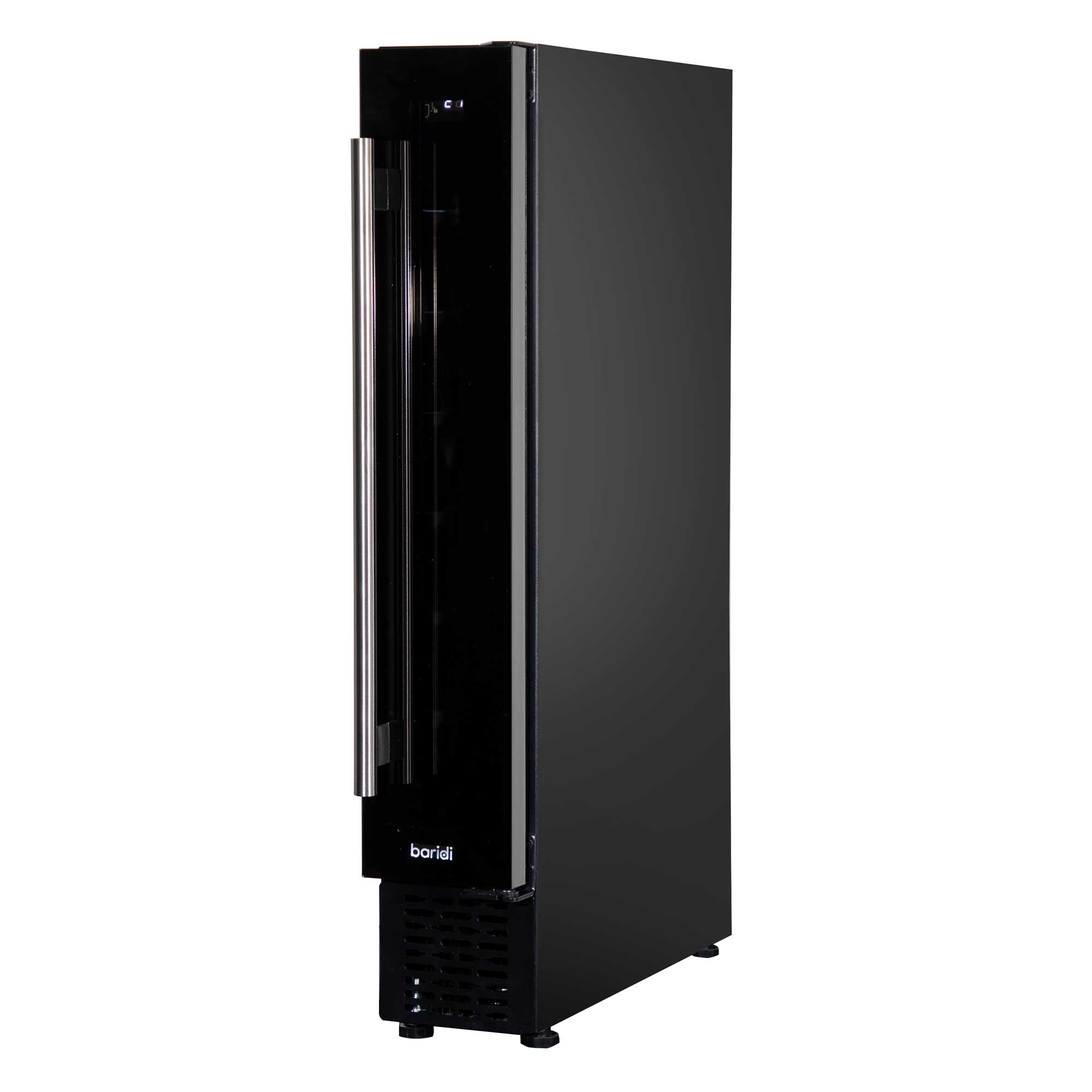 Baridi 7 Bottle 15cm Slim Wine Cooler with Digital Touch Screen Controls - Black (DH76) | Compact Wine Fridge for Kitchen, Bar, Office & Small Spaces