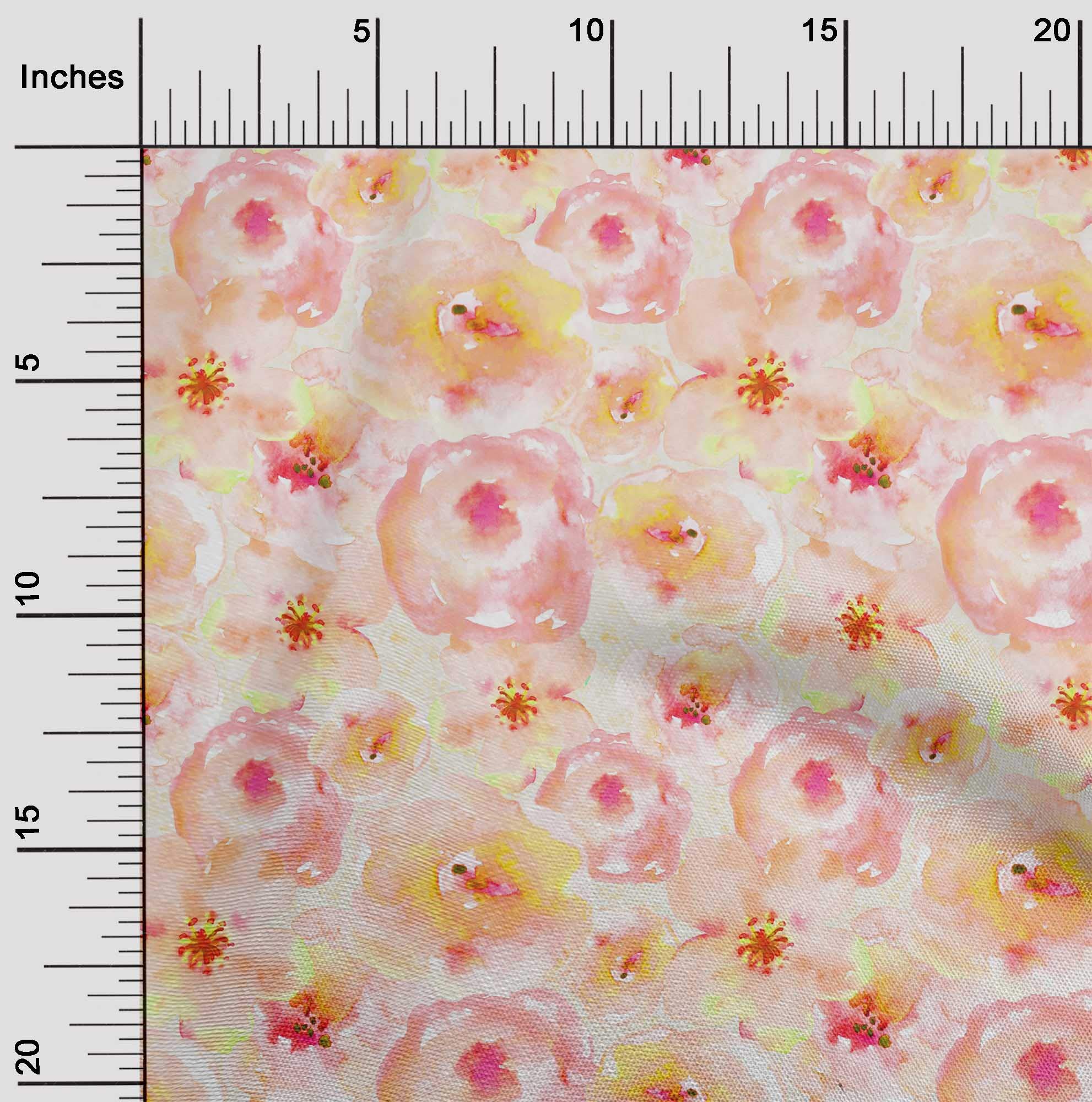 oneOone Viscose Jersey Fabric - Watercolor Floral Printed Fabric - 1 Yard 60 Inch Wide - Soft & Breathable Material for DIY Dresses, Skirts & Home Decor Projects