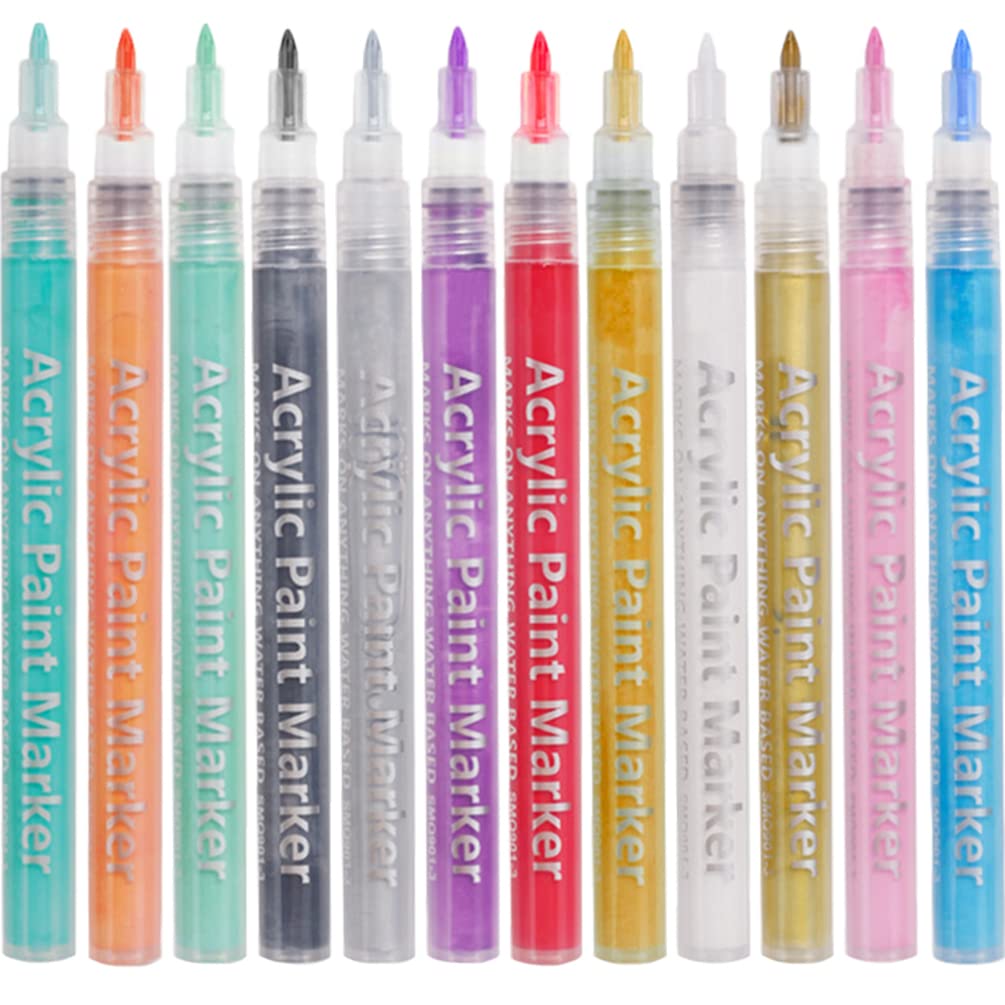 FRCOLOR 12-Piece Nail Art Pen Set - Fine Tip Nail Painting Pens for Professional Nail Art Designs, Nail Graffiti & DIY Manicure Supplies | Perfect for Salon, Home Use & Nail Art Enthusiasts