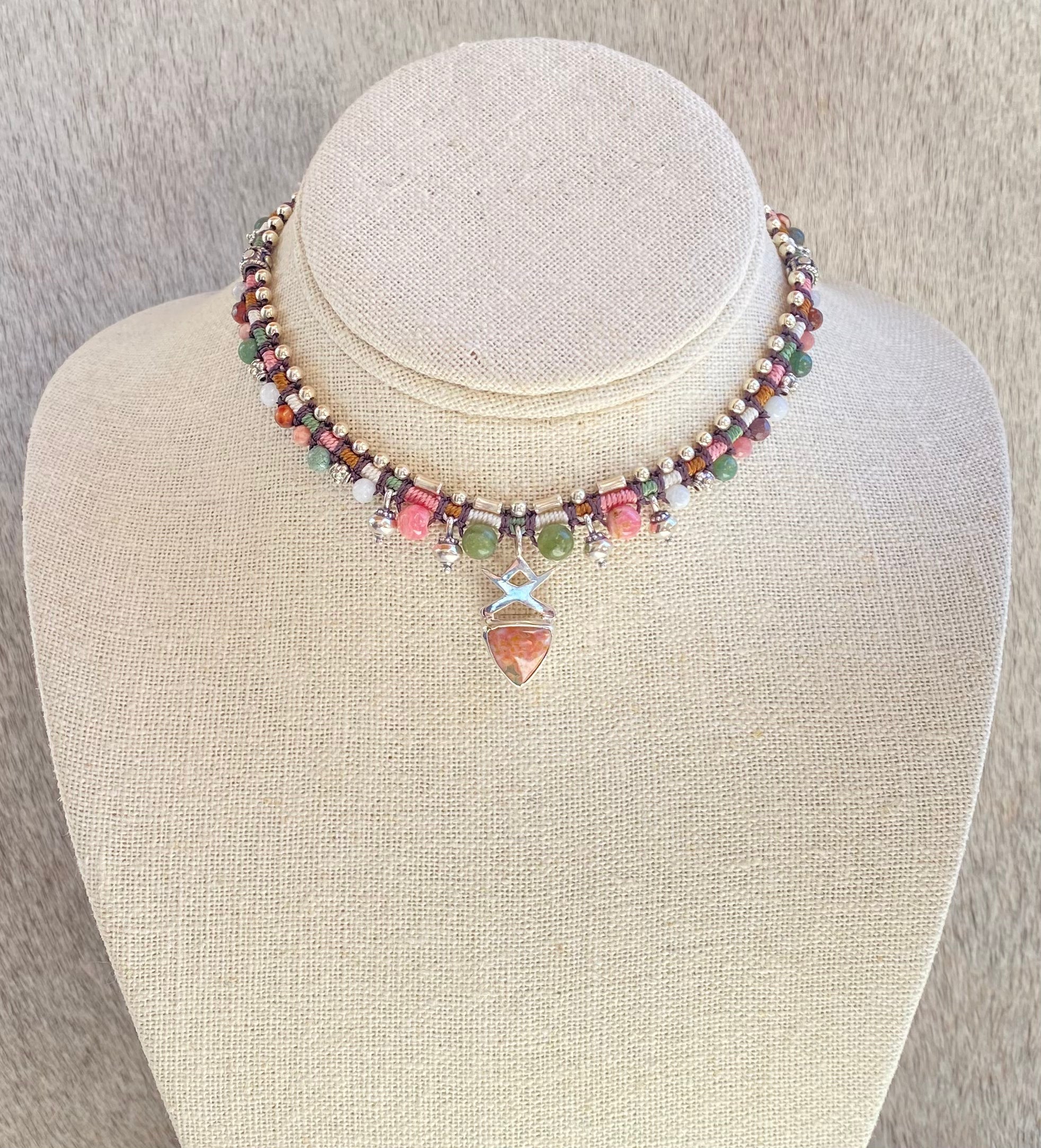 Natural Jasper Snake Necklace - Pink Stone Jewelry for Women, Boho Chic Fashion Accessory | Perfect for Layering, Gift Giving & Spiritual Healing