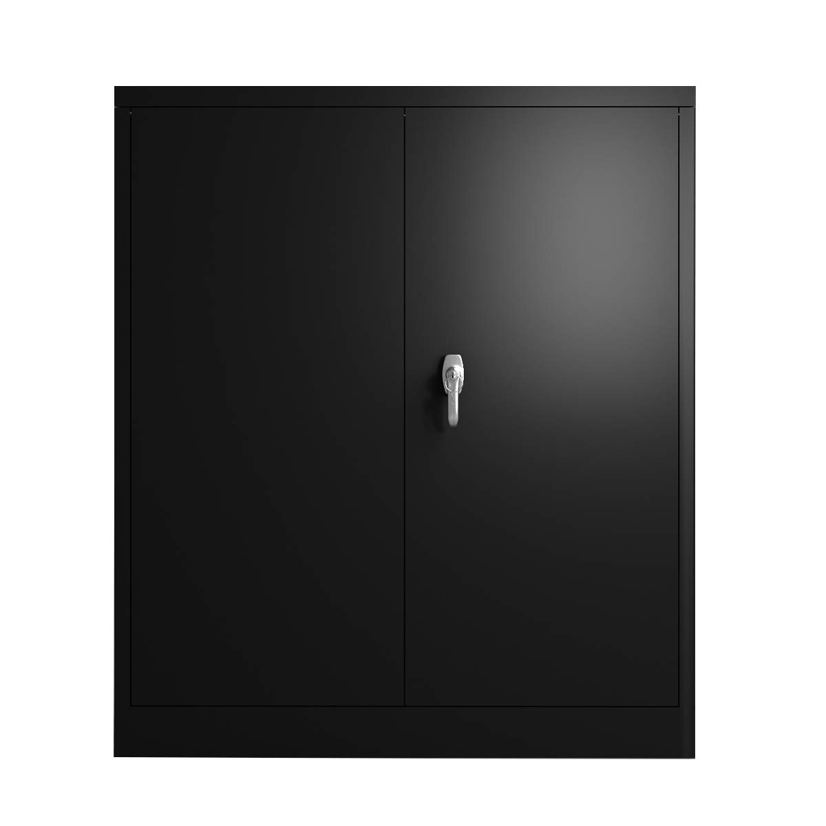 UINSOO 2-Door Black Metal File Cabinet with Adjustable Shelves & Lock - Office Storage Cabinet for Documents, Supplies & Organizing Files | Perfect for Home Office, Classroom & Business Use