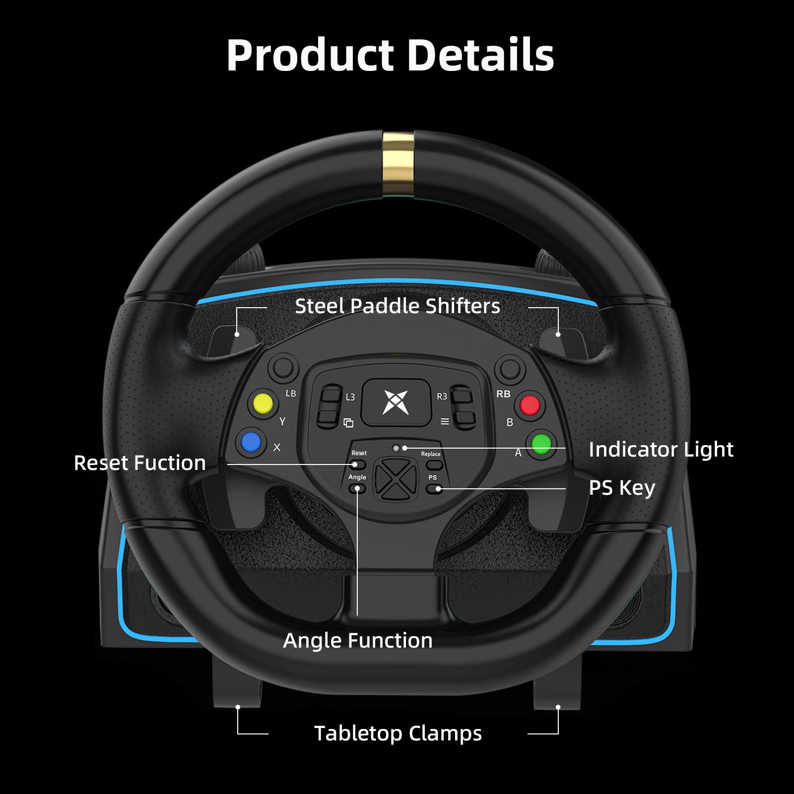 DOYO 1080° Gaming Racing Wheel with Pedals & Shifter - Xbox Steering Wheel with Paddle Shifters for PC, PS4, PS5, Xbox One/Series X/S/360, PS3, Nintendo Switch (Black) | Perfect for Racing Simulators, Drifting & Professional Gaming Setups
