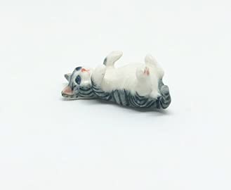 Handmade Porcelain Animal Figurine - Mini Cat Sculpture Collection, Perfect Gift for Cat Lovers (Home Decor, Office Desk Display, Birthday Present)