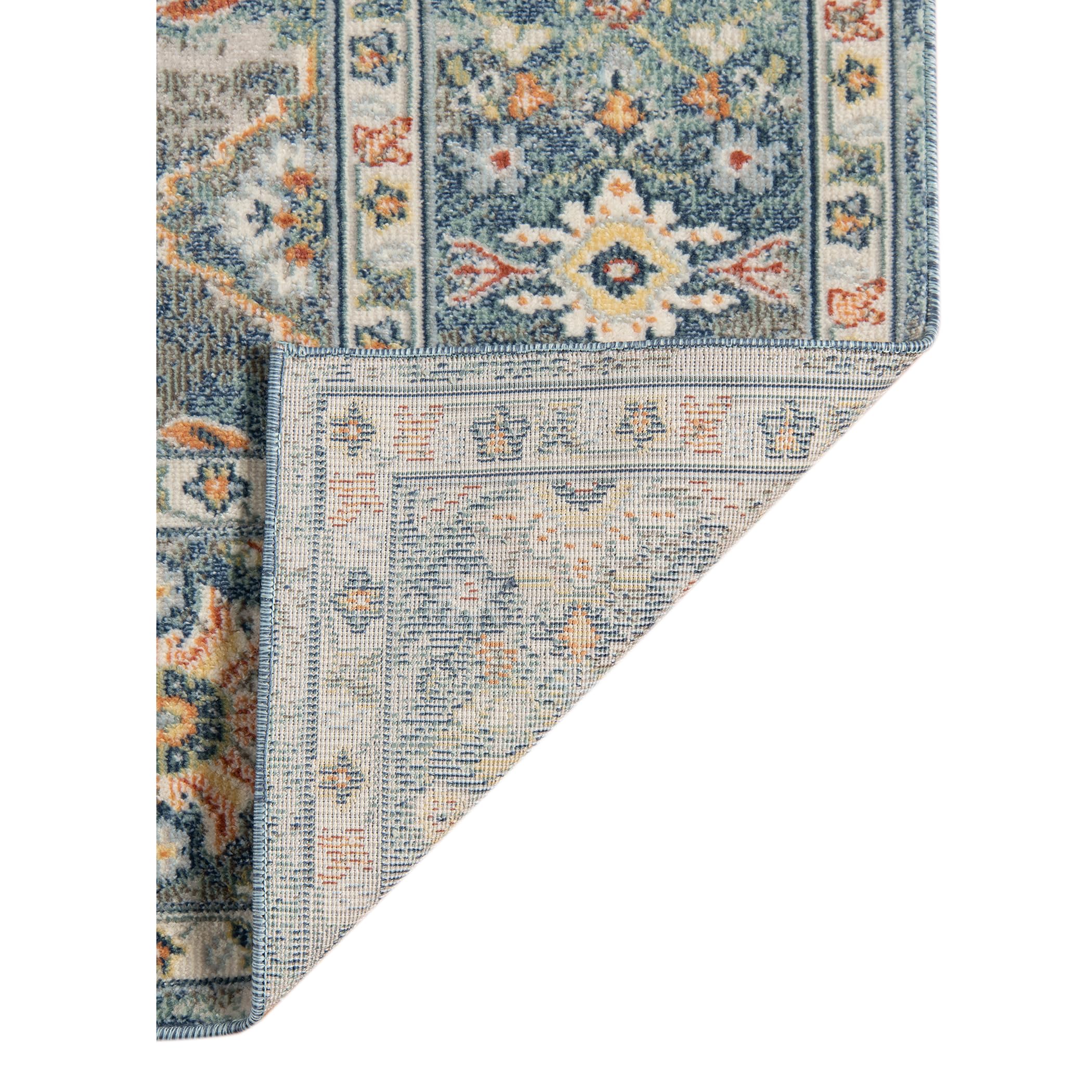 AMER Rugs Bohemian Marco Collection 5x7 Indoor/Outdoor Area Rug - Blue | Non-Slip Living Room, Bedroom, Dining Room & Kitchen Rug | Perfect for Boho Home Decor & High Traffic Areas