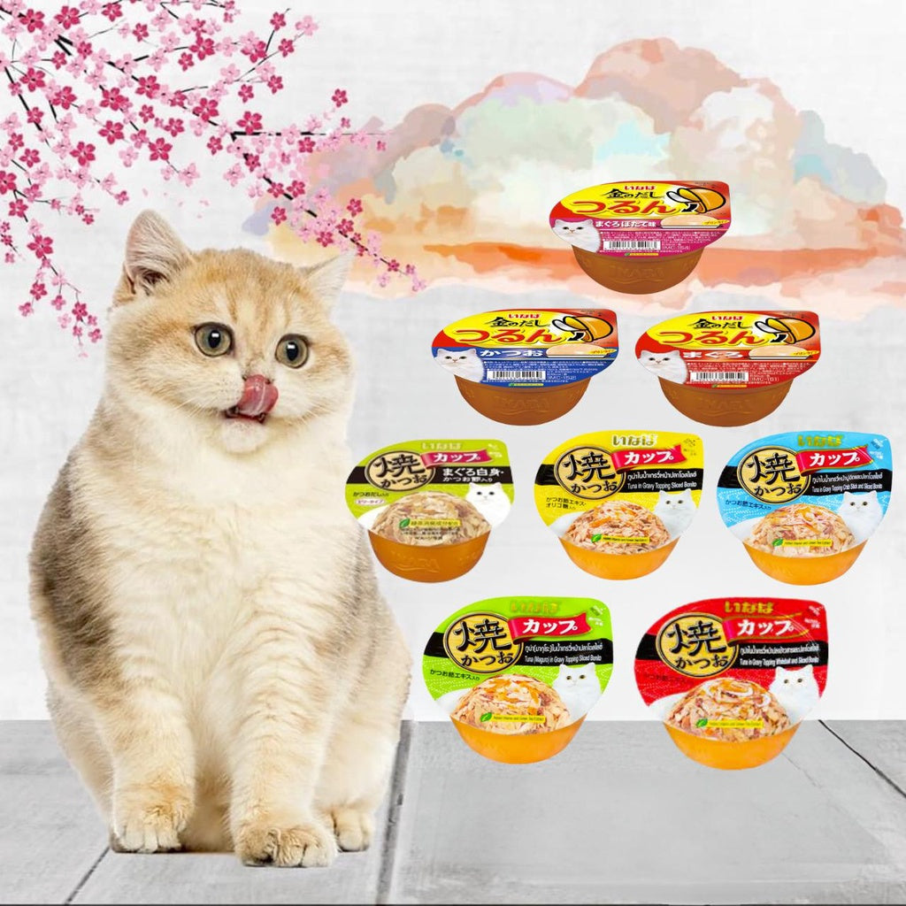 INABA CIAO Golden Cup Flavored Wet Cat Food - Grain-Free Tuna & Chicken Recipe - 65g/80g Cans for Adult Cats - Perfect for Mealtime, Travel & Treats