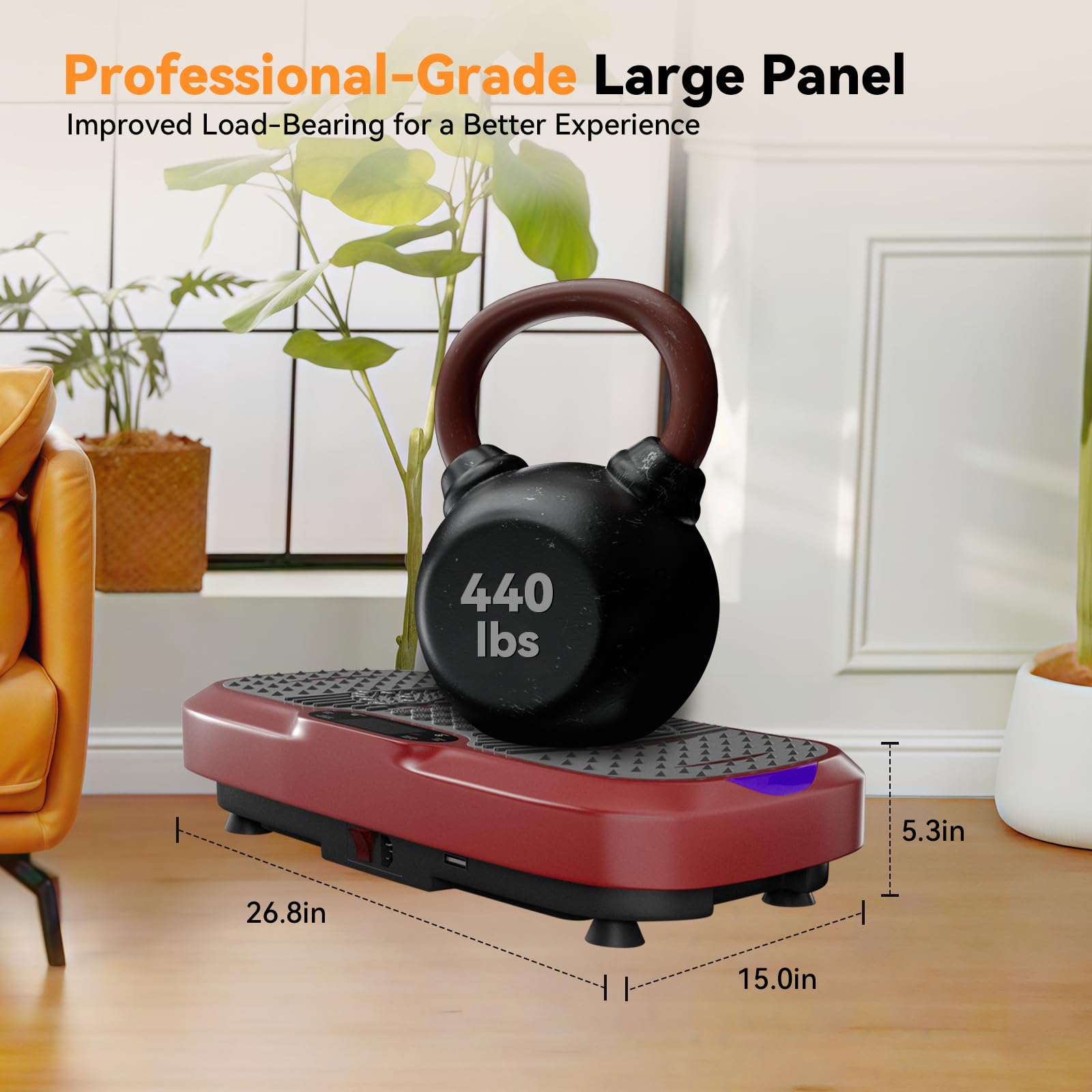 UCIN Vibration Plate Exercise Machine for Weight Loss & Lymphatic Drainage - 330 Lbs Capacity Home Fitness Platform with Resistance Bands & Pilates Ball - Perfect for Home Workouts, Muscle Recovery & Cellulite Reduction