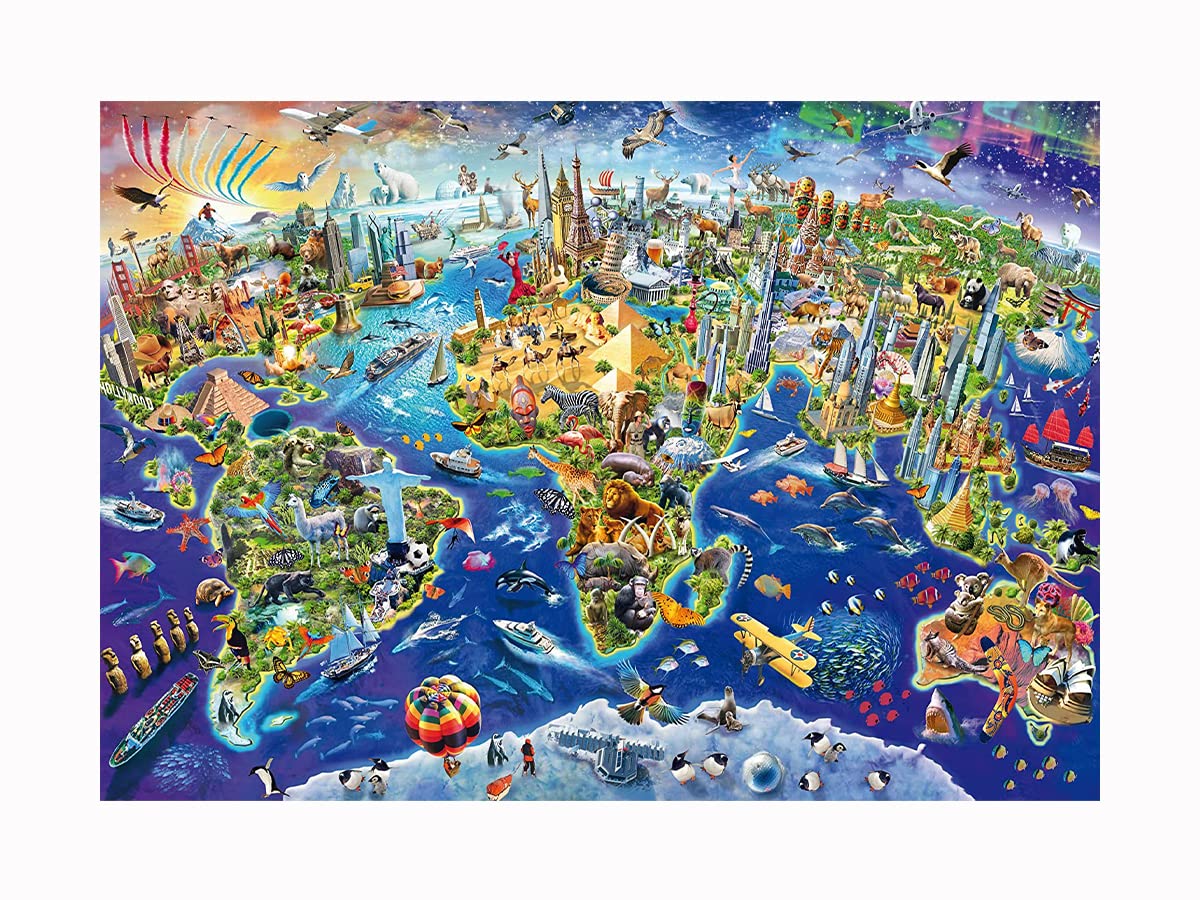 500-Piece Landmark Architectural Puzzles - Wooden Educational Puzzles for Kids & Adults, Stress Relief Toys, Parent-Child Games, School Supplies | Perfect for Home Learning, Office Decor & Family Bonding Activities