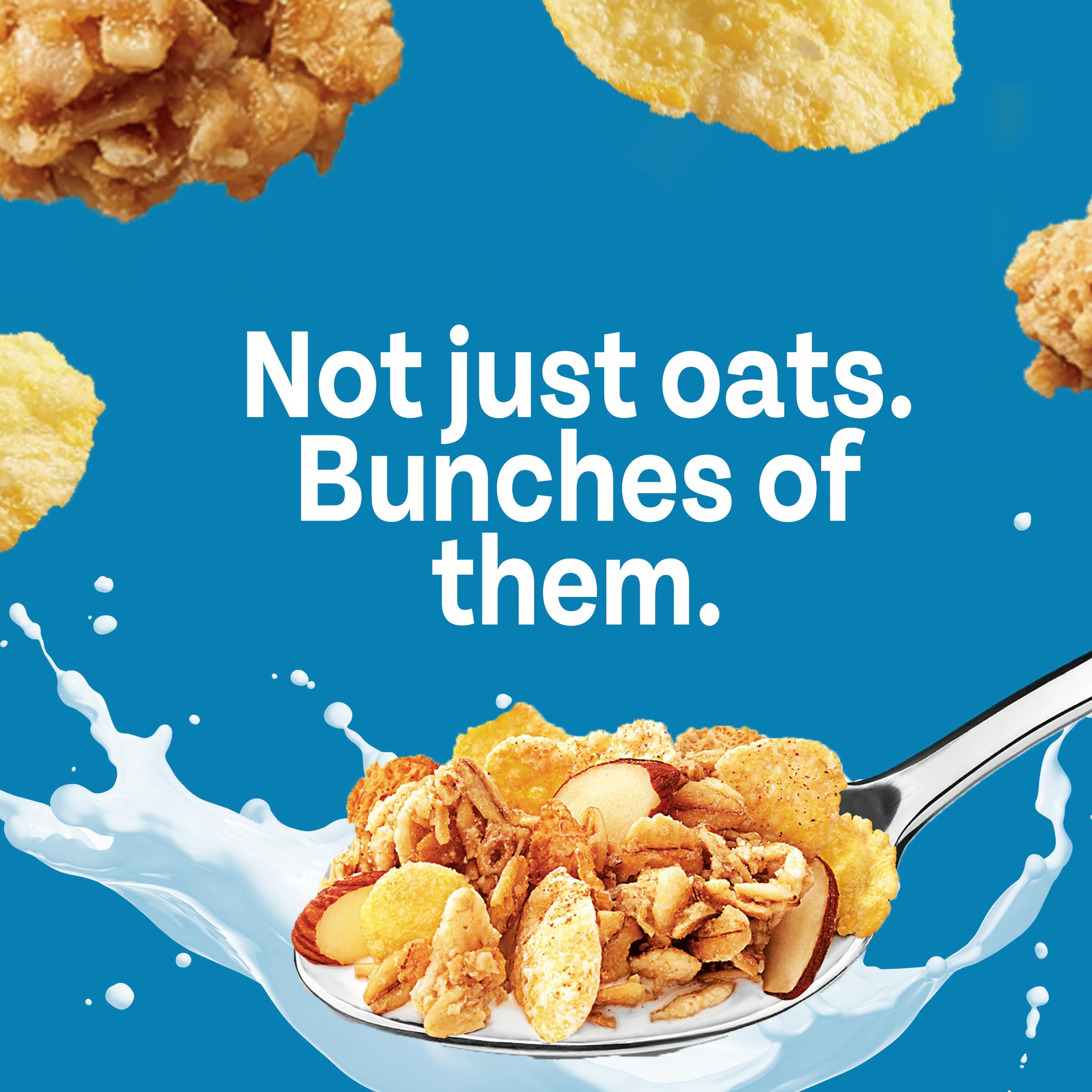 Honey Bunches of Oats with Almonds Breakfast Cereal - Crunchy Honey Granola Clusters & Sliced Almonds, Family Size 18oz Box - Perfect for Quick Breakfasts, Snacking & Family Meals