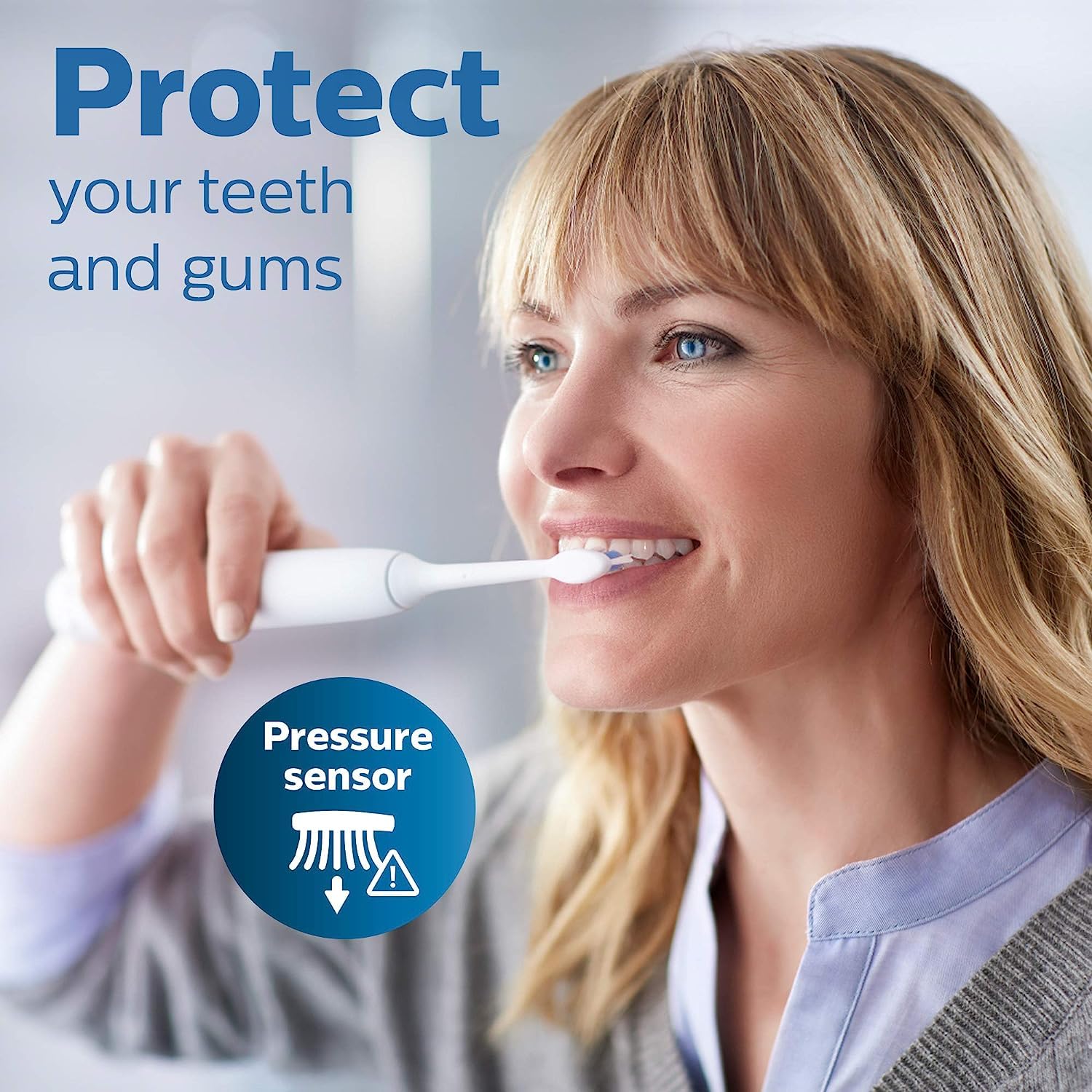 Philips Sonicare ProtectiveClean 6100 Rechargeable Electric Toothbrush - HX6877/21 | Whitening, Gum Care & Plaque Removal | 3 Modes, Pressure Sensor | Perfect for Travel & Daily Oral Hygiene (White)