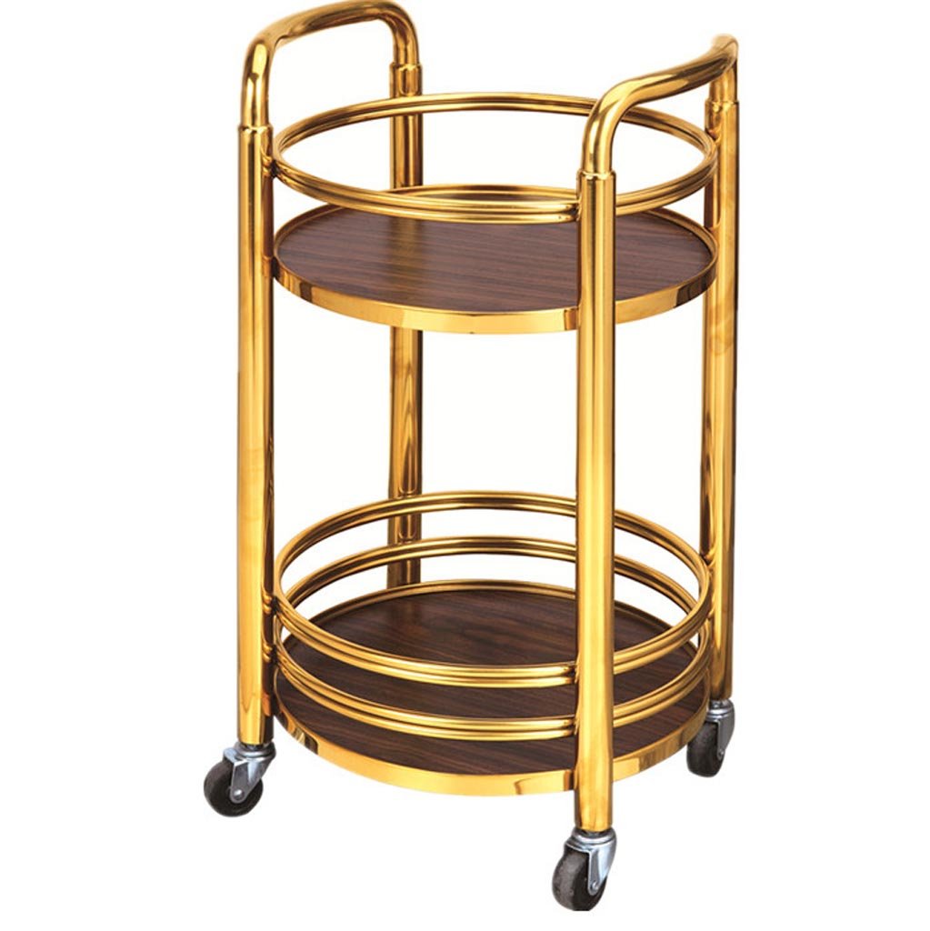 Premium Gold Wine Cart with Wheels - Heavy Duty 50kg Capacity Mobile Bar Cart for Hotel, Restaurant, Bank & Beauty Salon - Versatile Serving Trolley for Wine, Snacks & Tea Service