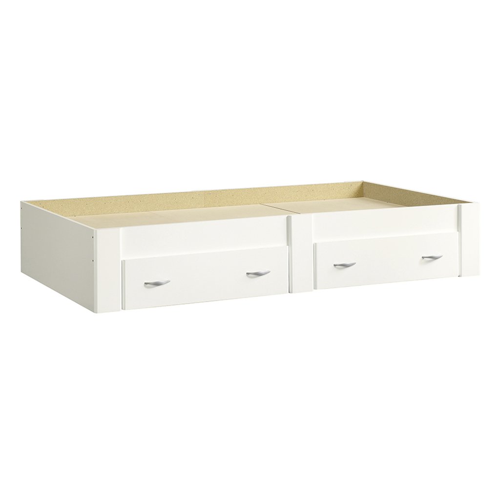 Sauder Beginnings Twin Size Platform Bed Frame with Soft White Finish - Modern Minimalist Design for Kids, Teens & Guest Rooms | Easy Assembly & Sturdy Support