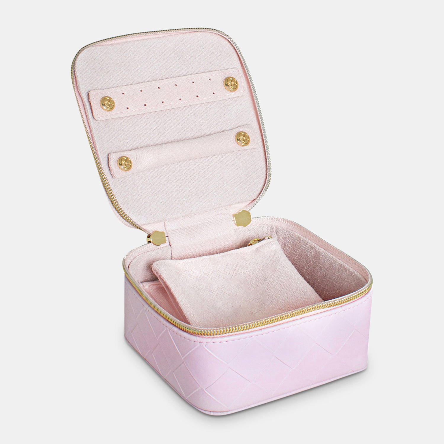 Elegant Woven Peony Jewelry Cube Box - Perfect for Rings, Necklaces & Earrings Storage | Gift Packaging & Organizer for Women