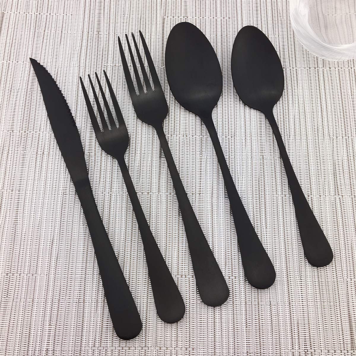 Premium Matte Black Flatware Set - 8-Piece 18/10 Stainless Steel Steak Knives with Durable Matte Black Handles (8.6