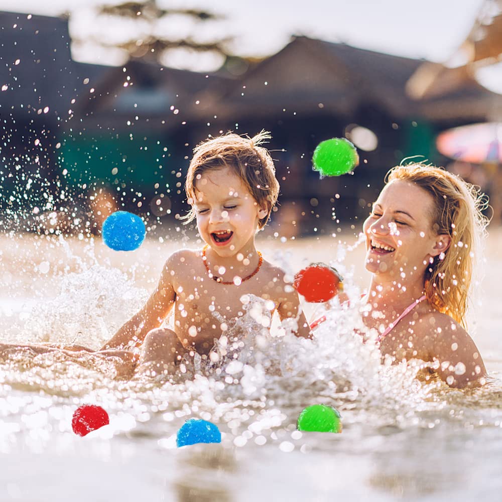 HPiano Reusable Water Bombs Set of 30 - Colorful Sponge Balls for Kids, Teens & Adults - Perfect for Trampoline, Pool Parties & Summer Water Games