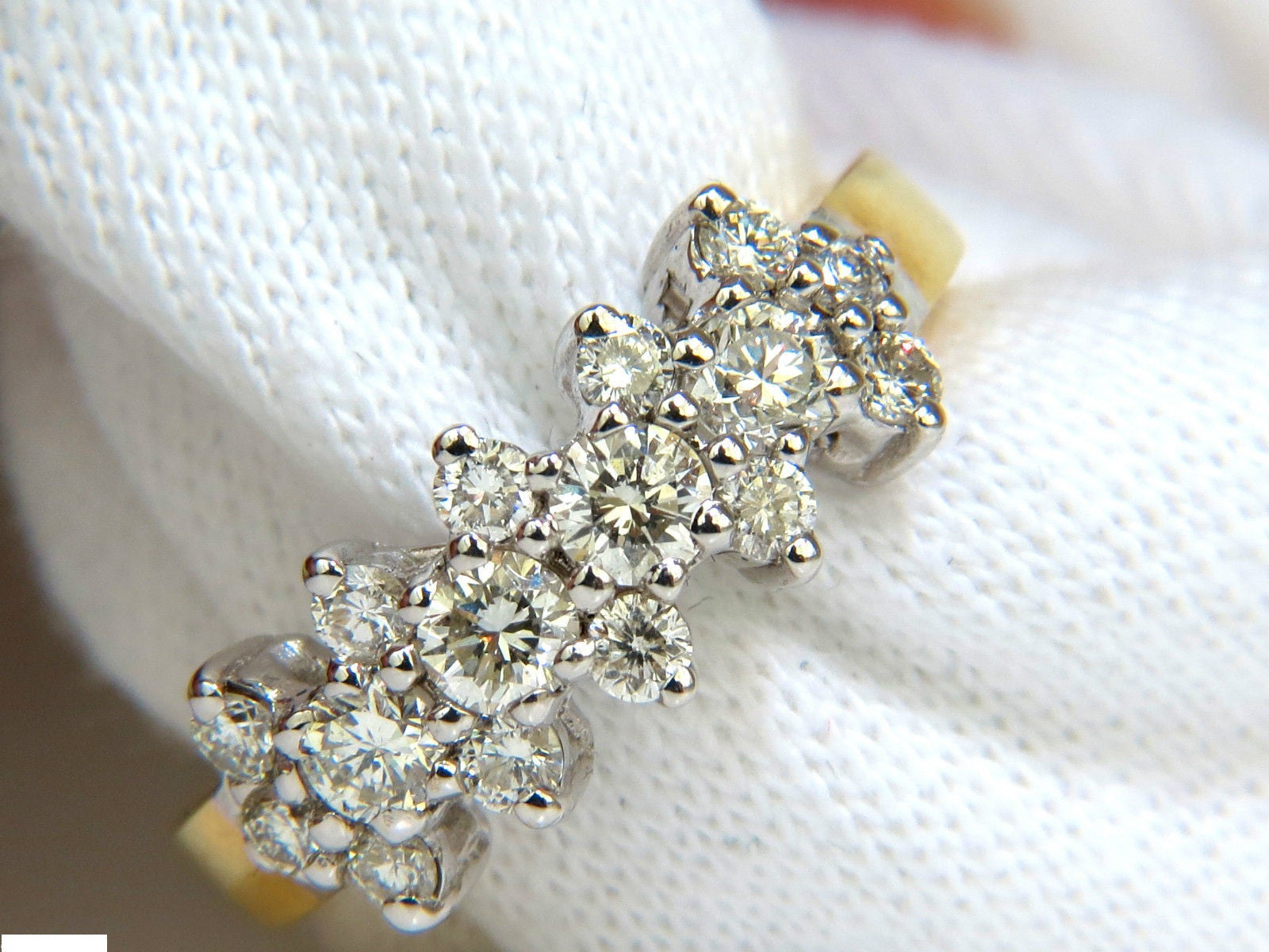 18KT 1.00CT Diamond Cluster Band Ring - Excellent Cut Round Brilliant Diamonds - Perfect for Engagement, Wedding & Anniversary Jewelry Gifts