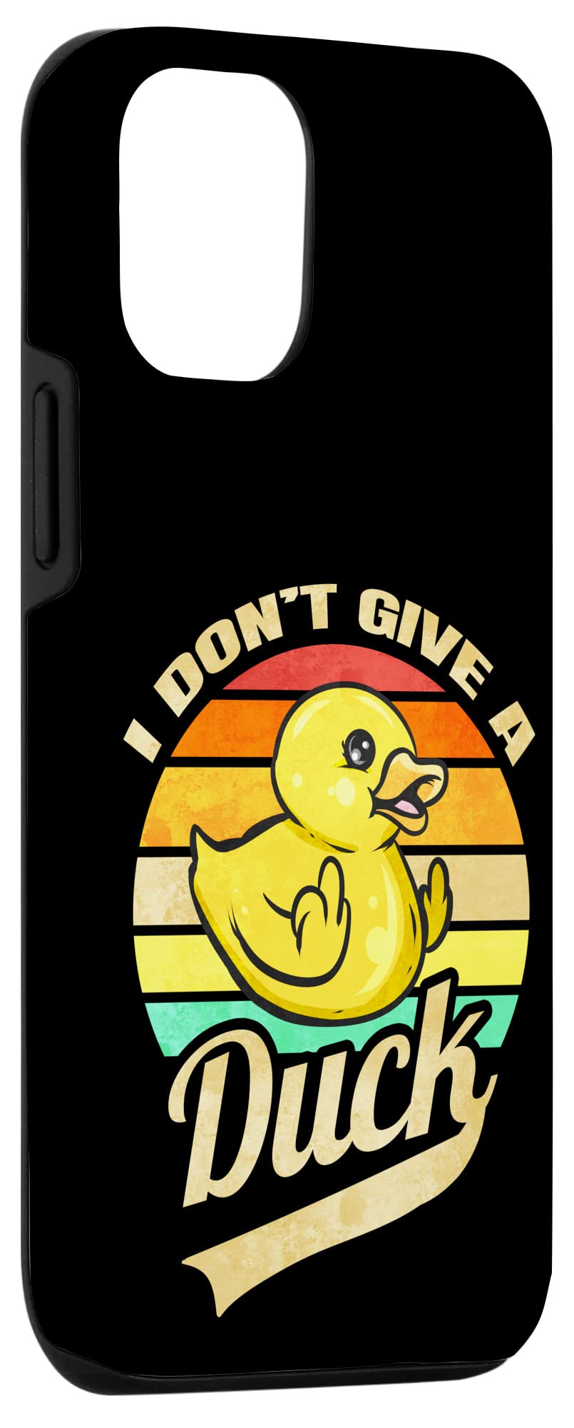 iPhone 12/12 Pro Retro Funny Rubber Duck Case - 'I Don't Give a Duck' Design - Cute & Protective Phone Cover for Daily Use, Gifts & Bathroom Decor