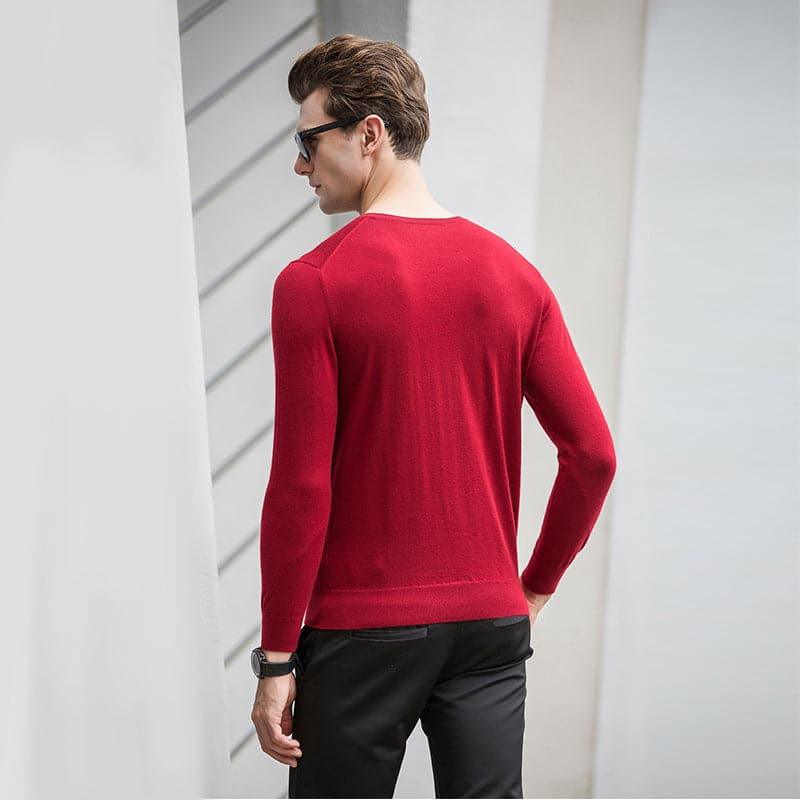 Premium Men's Cashmere Crew Neck Sweater - Soft & Warm Winter Pullover for Casual & Business Wear