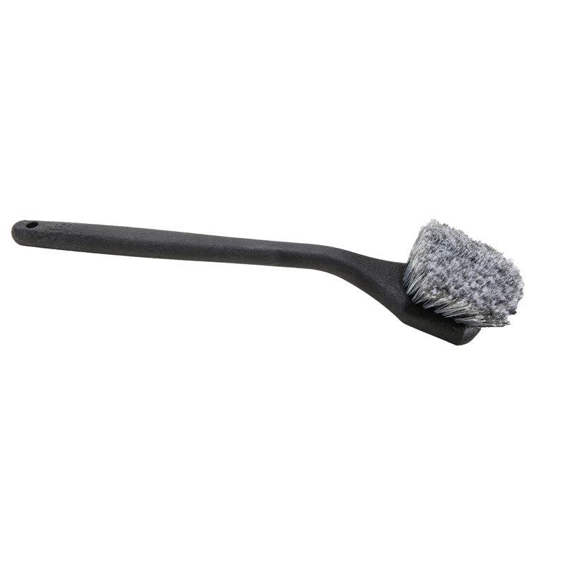 Long Handle Feathered Bristle Angled Scrub Brush - Heavy Duty Cleaning Brush for Kitchen, Bathroom, Tiles & Grout - Ergonomic Design for Deep Cleaning Hard to Reach Areas