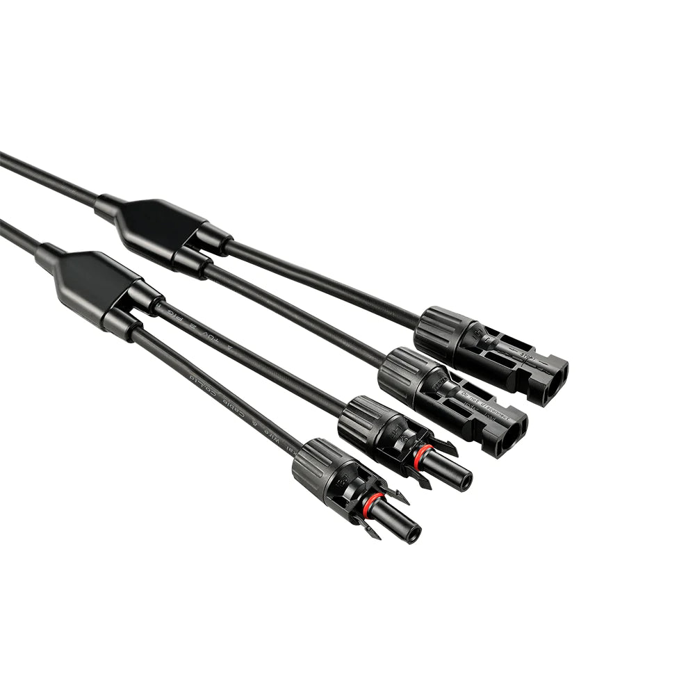 Rich Solar Y Branch Parallel Adapters 2 to 1 - High Efficiency Solar Panel Connectors for RV, Boat & Off-Grid Power Systems