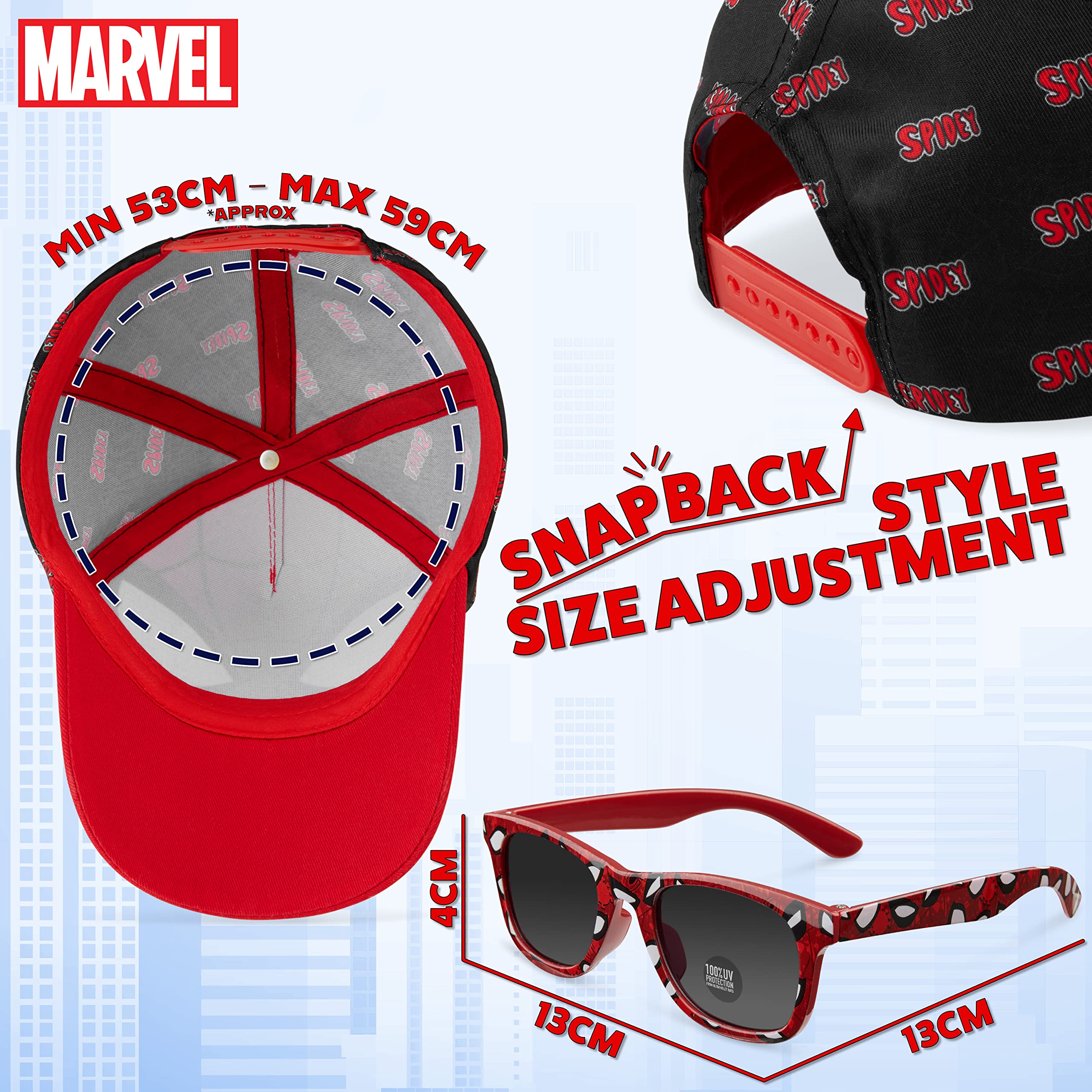 Marvel Baseball Cap for Boys - Adjustable Breathable Summer Hat for Outdoor Sports