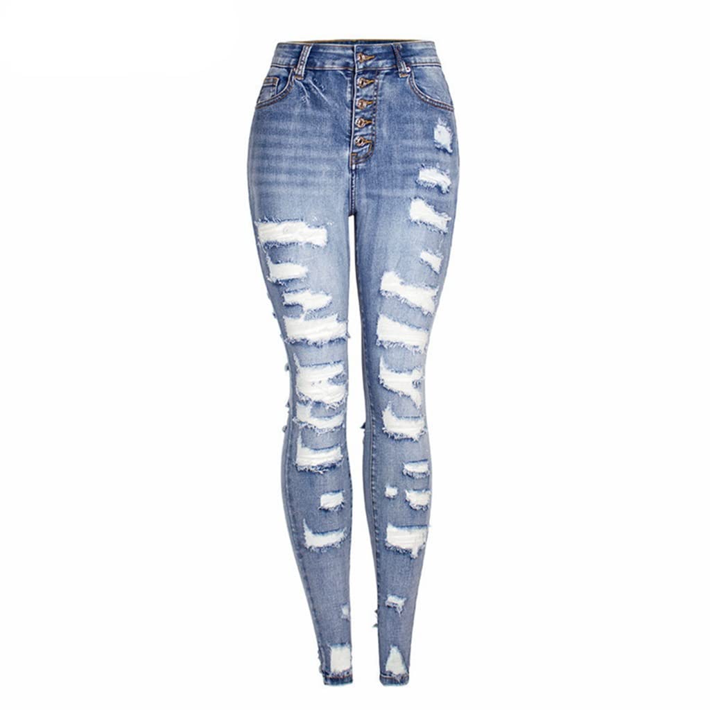Women's Ripped Skinny Jeans - Stretchy Slim Fit Denim Pants for Women | Summer & Fall Fashion | Casual Wear, Night Out, Street Style (XXXL, As Pictured)