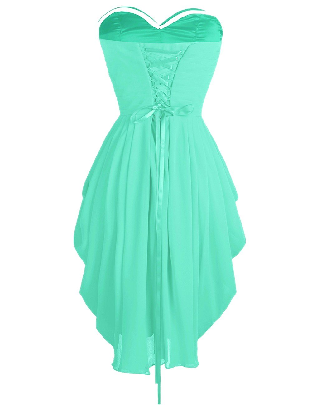 FEESHOW Junior's Party Chiffon Dresses - Strapless Sweetheart Neckline with Lace Up Back, Prom & Homecoming Dresses for Teens - Perfect for Formal Dances, Weddings & Special Occasions